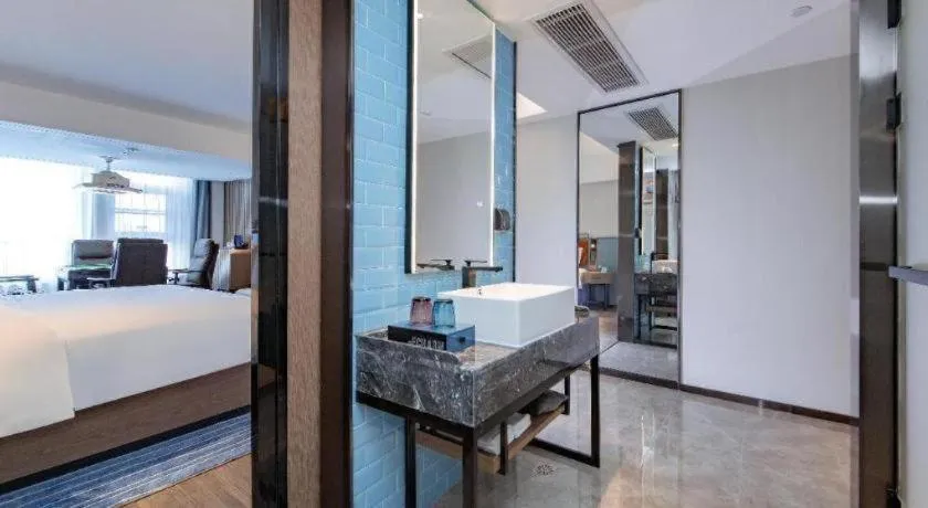 Bed in Echarm Hotel Wuhan Keting Polar Ocean World