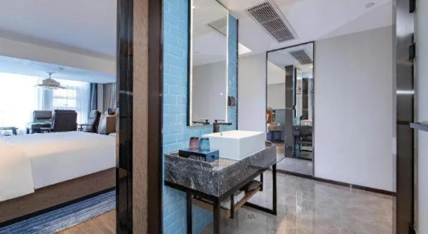 Bed in Echarm Hotel Wuhan Keting Polar Ocean World