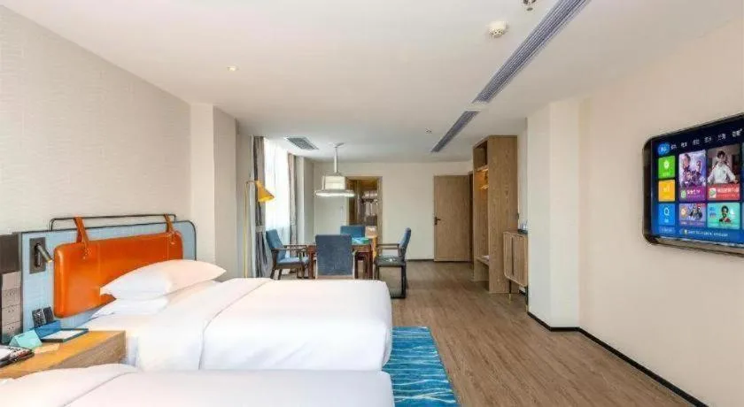 Bed in Echarm Hotel Guangzhou North Station Cultural Tourism City