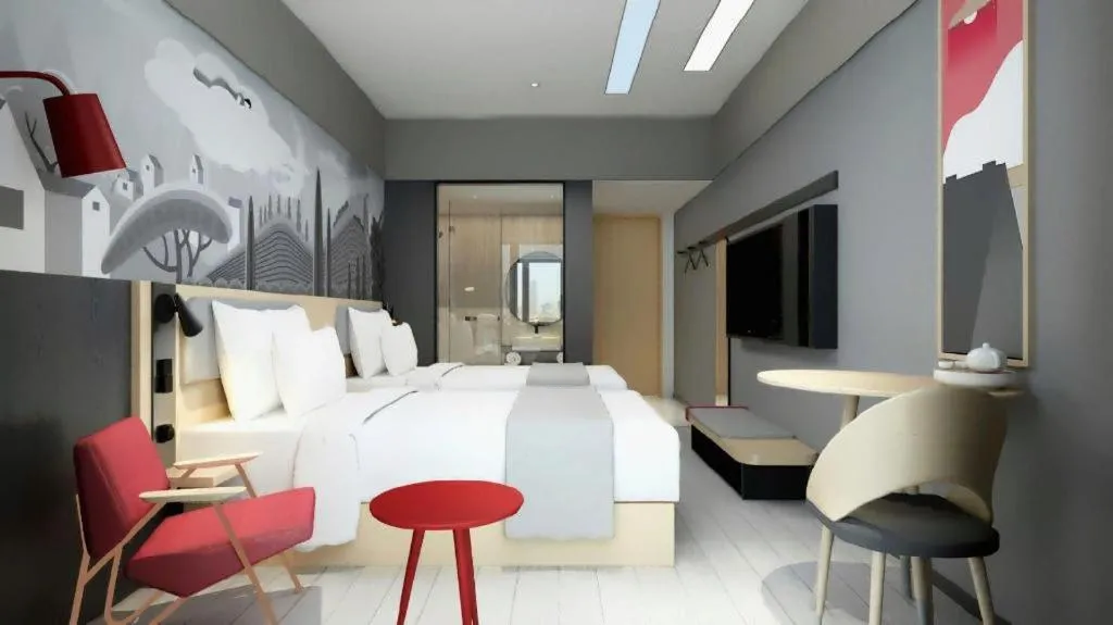 Bed in Borrman Hotel Suzhou Wujiang Zhongshan North Road Pedestrian Street