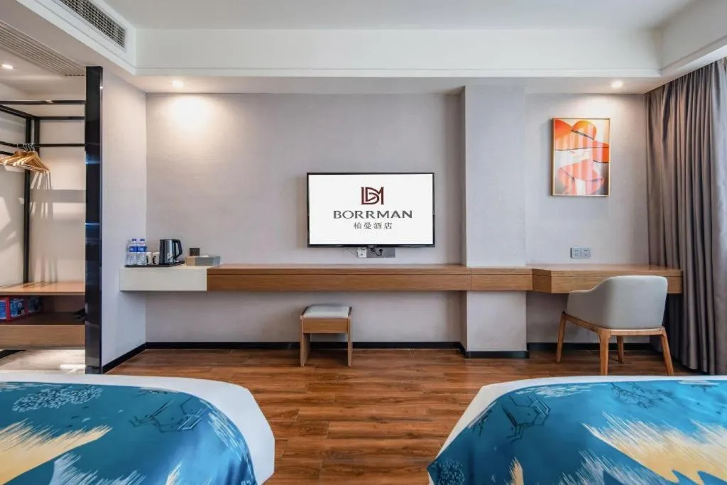 Bed in Borrman Hotel Nanning Anji Passenger Station Xijin Metro Station