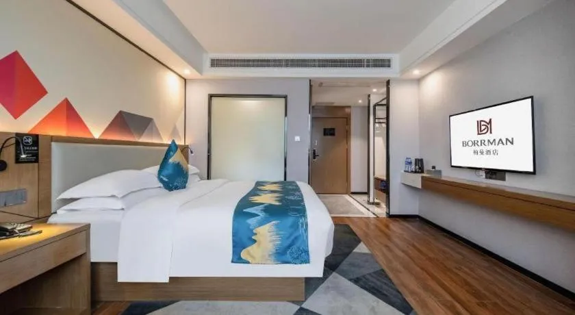Bed in Borrman Hotel Nanning Anji Passenger Station Xijin Metro Station