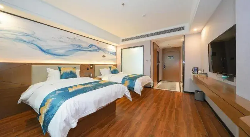 Bed in Borrman Hotel Nanning Anji Passenger Station Xijin Metro Station Bed in Borrman Hotel Nanning Anji Passenger Station Xijin Metro Station