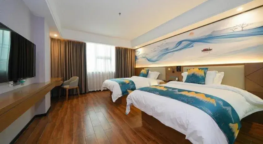 Bed in Borrman Hotel Nanning Anji Passenger Station Xijin Metro Station Bed in Borrman Hotel Nanning Anji Passenger Station Xijin Metro Station