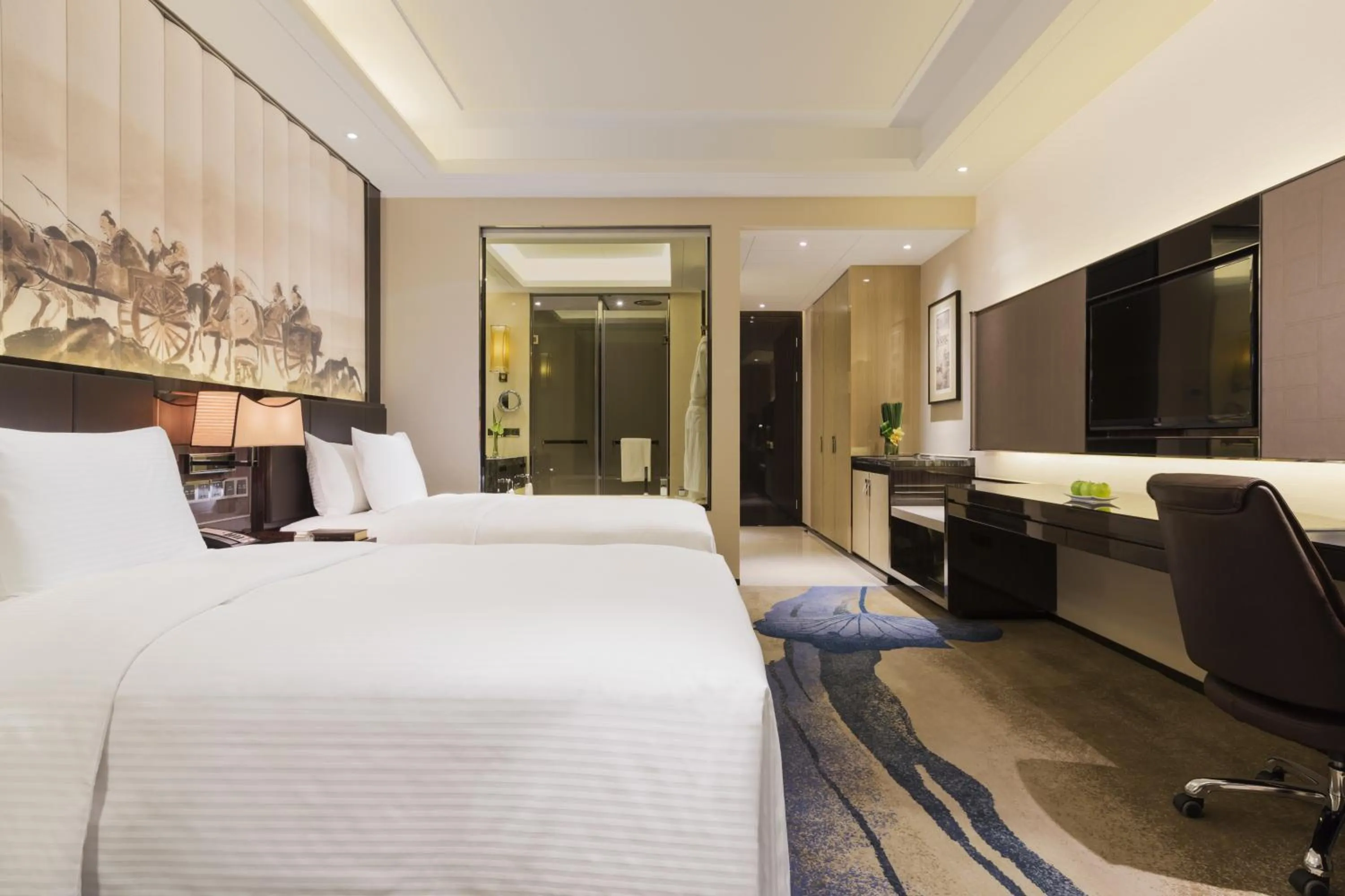 Photo of the whole room, Bed in Wanda Realm Jining