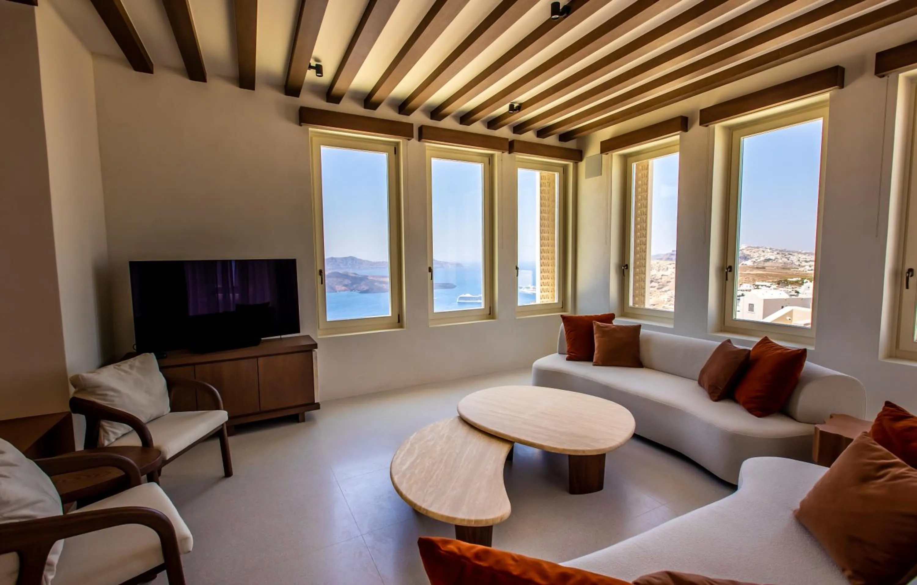 Living room in Islet Santorini Infinity Caldera Villa