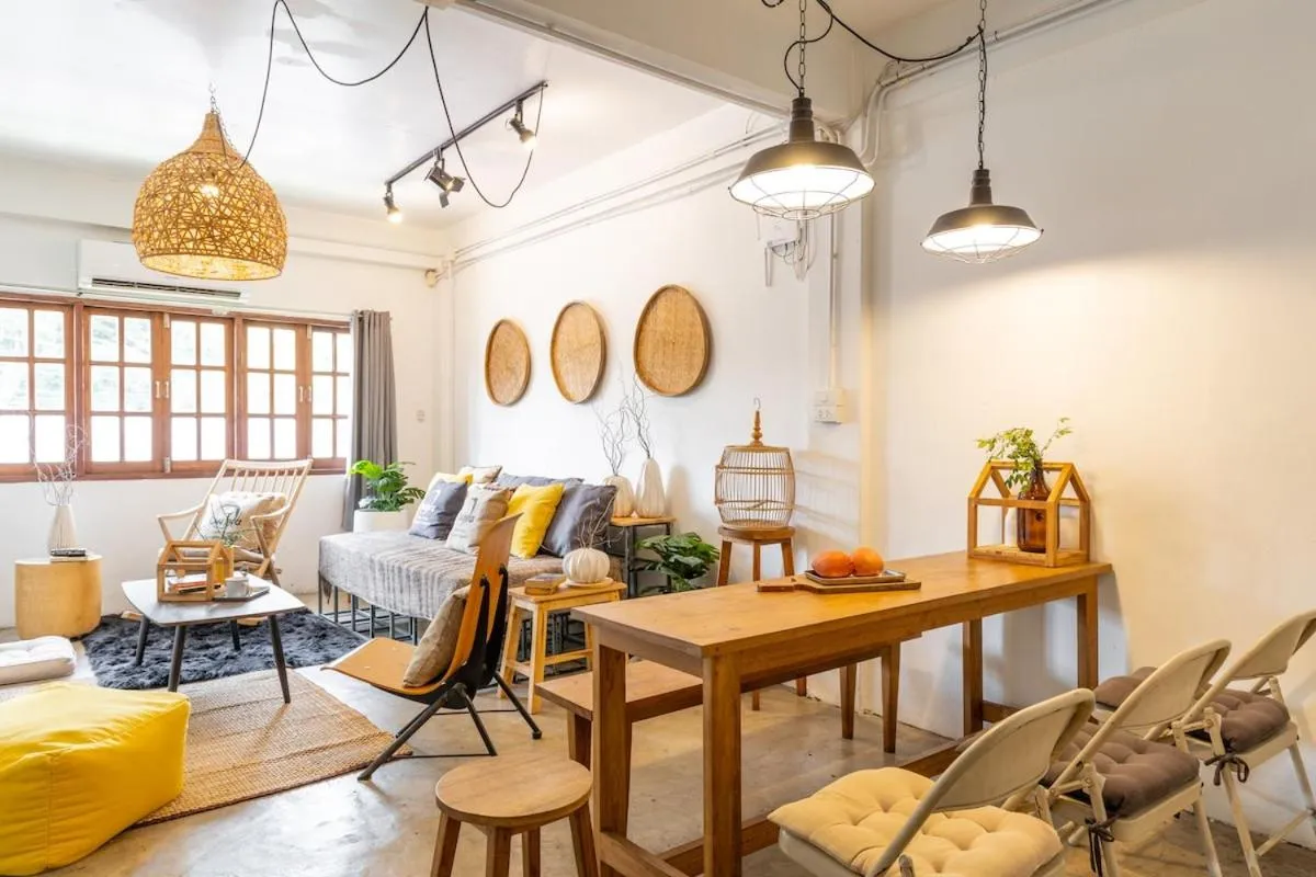 Living room in Near One Nimman 4Bedrooms TownHouse