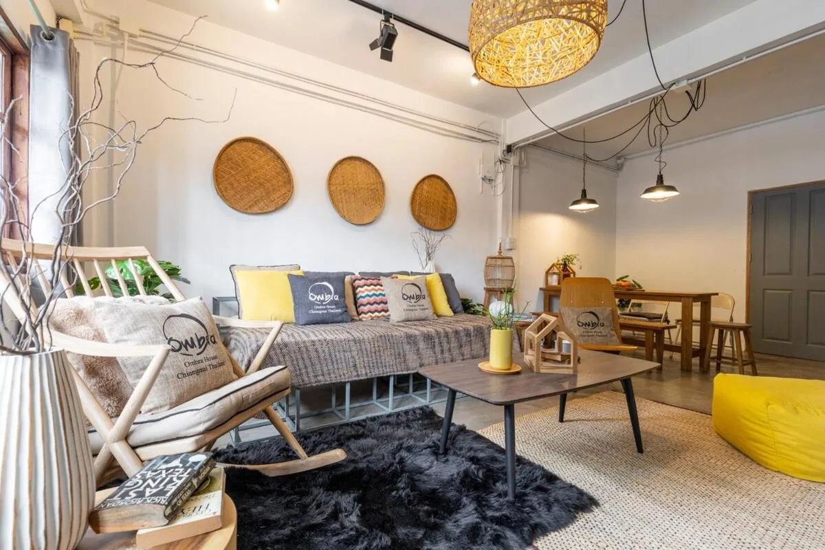 Living room in Near One Nimman 4Bedrooms TownHouse