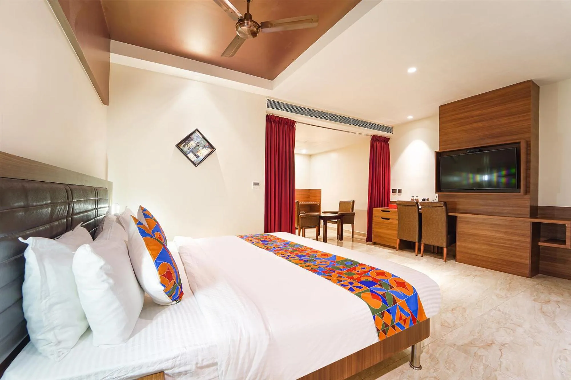 Bed in Oriva Nestlay Rooms Ramnad