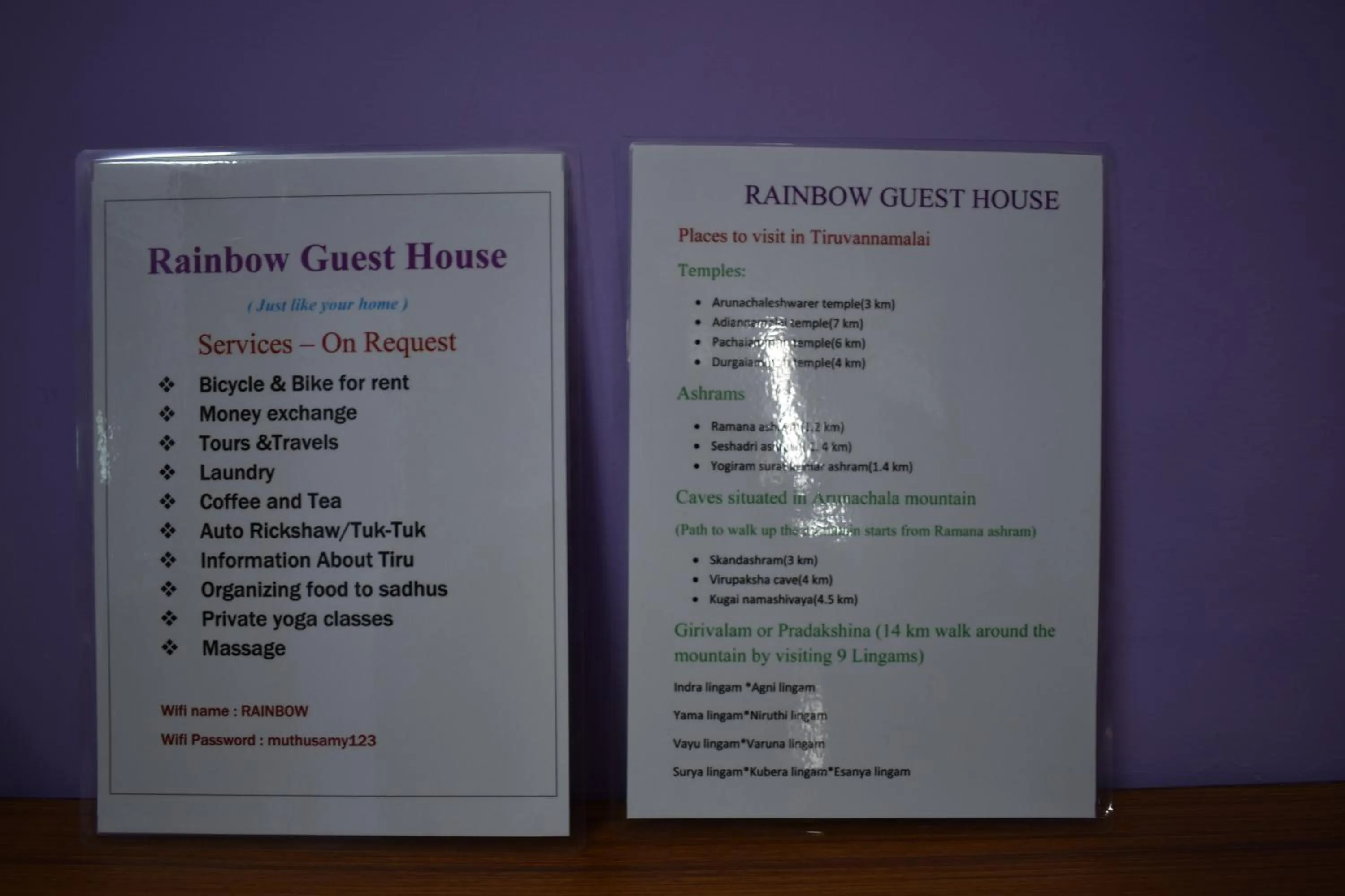 Text overlay in Rainbow Guest House