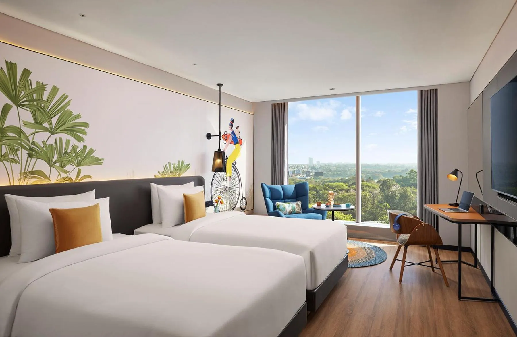 View (from property/room), Bed in Hyatt Centric Hebbal Bengaluru