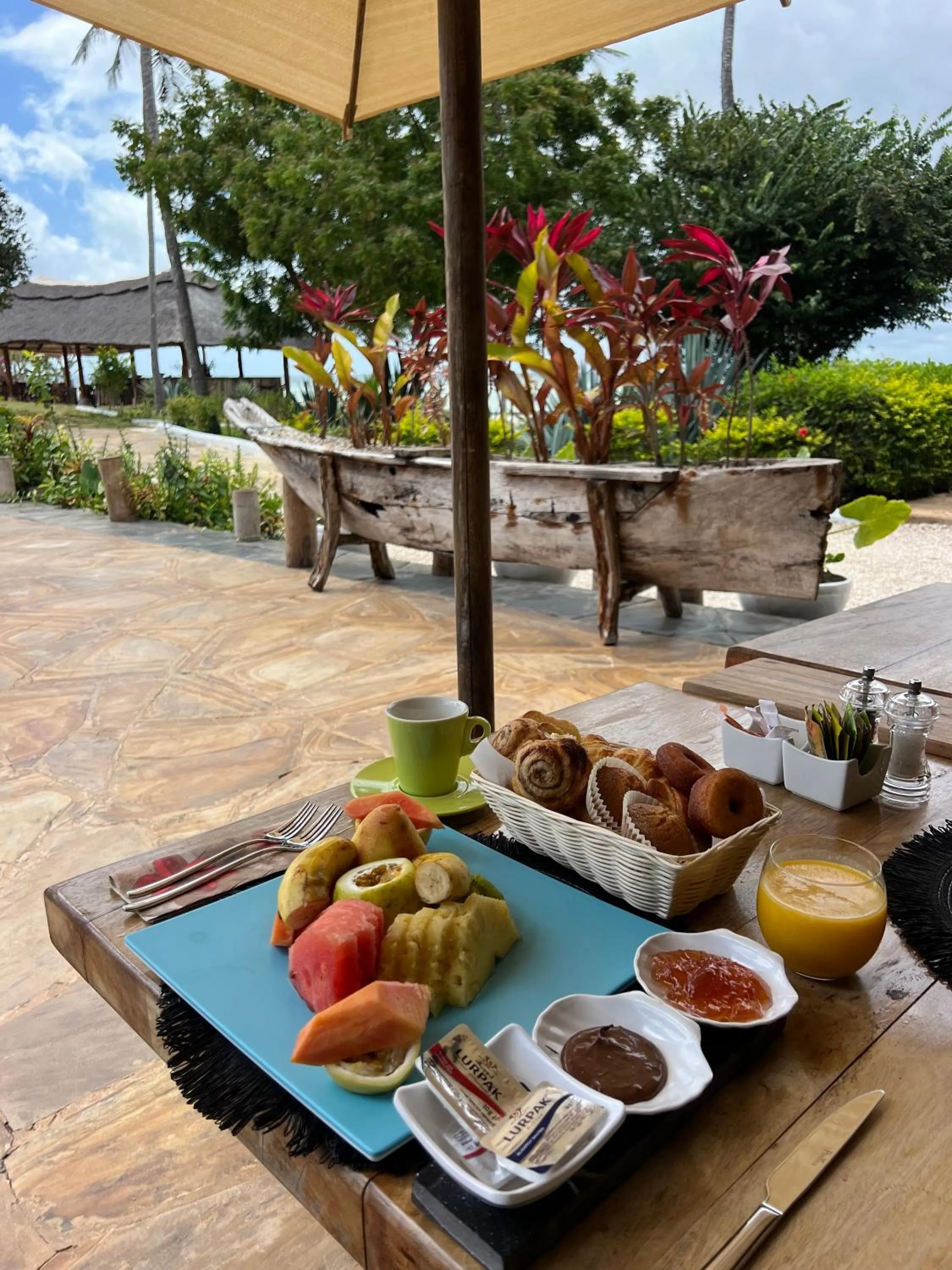 Breakfast in Maharaja Boutique Hotel Zanzibar