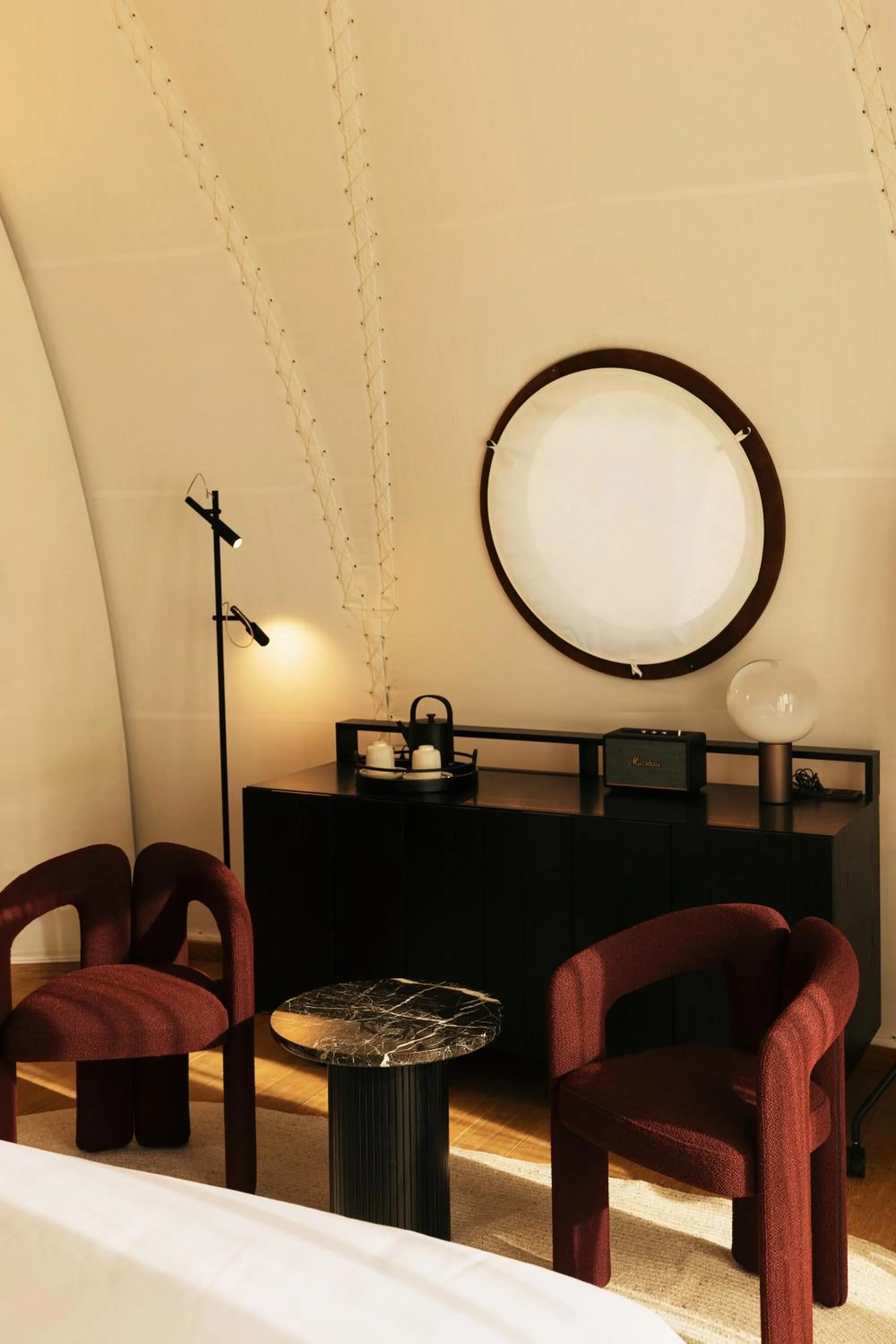 Seating area, Bed in 91 Athens Riviera, The Resort