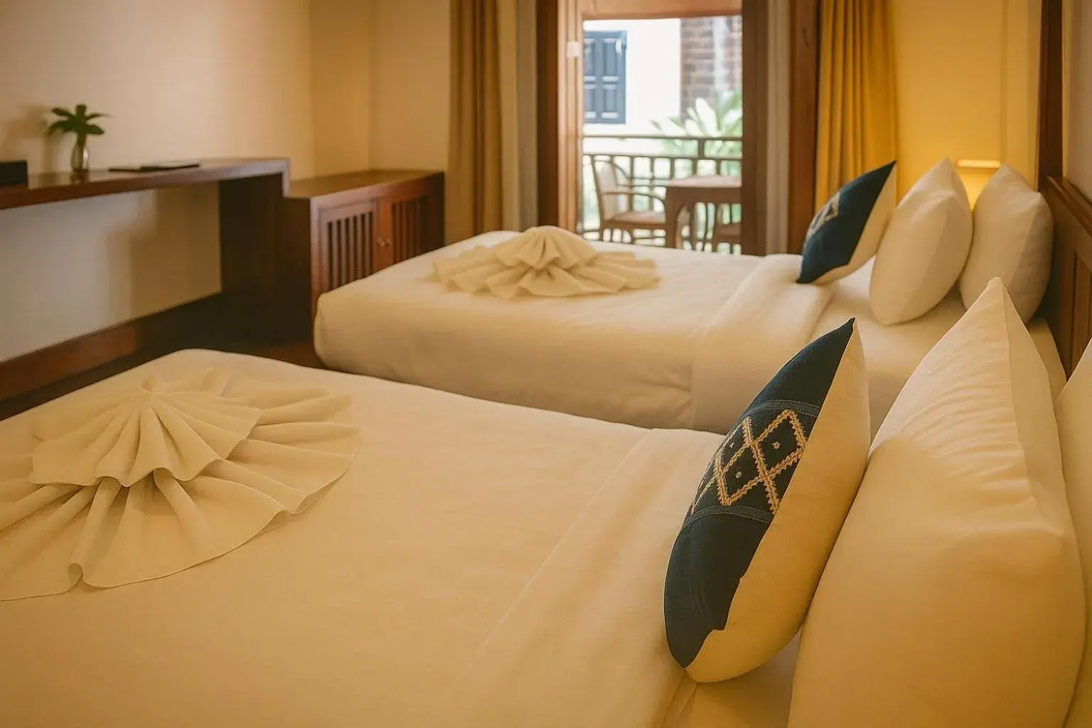 Bed in Villa Khili Namkhan Bed in Villa Khili Namkhan