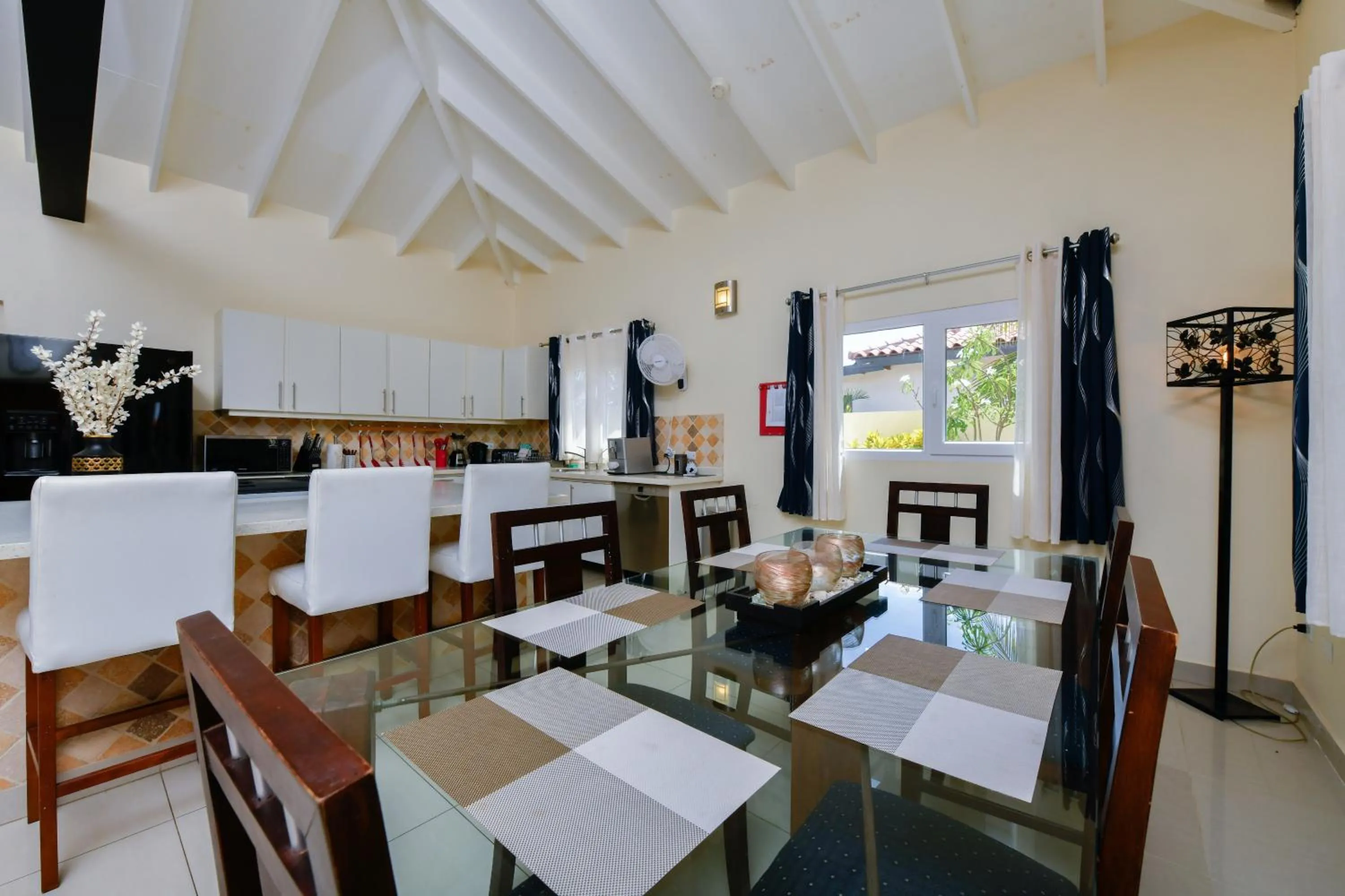 Kitchen or kitchenette in Boutique Hotel Swiss Paradise Aruba Villas and Suites