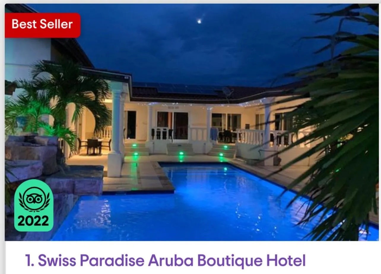 Certificate/Award in Boutique Hotel Swiss Paradise Aruba Villas and Suites