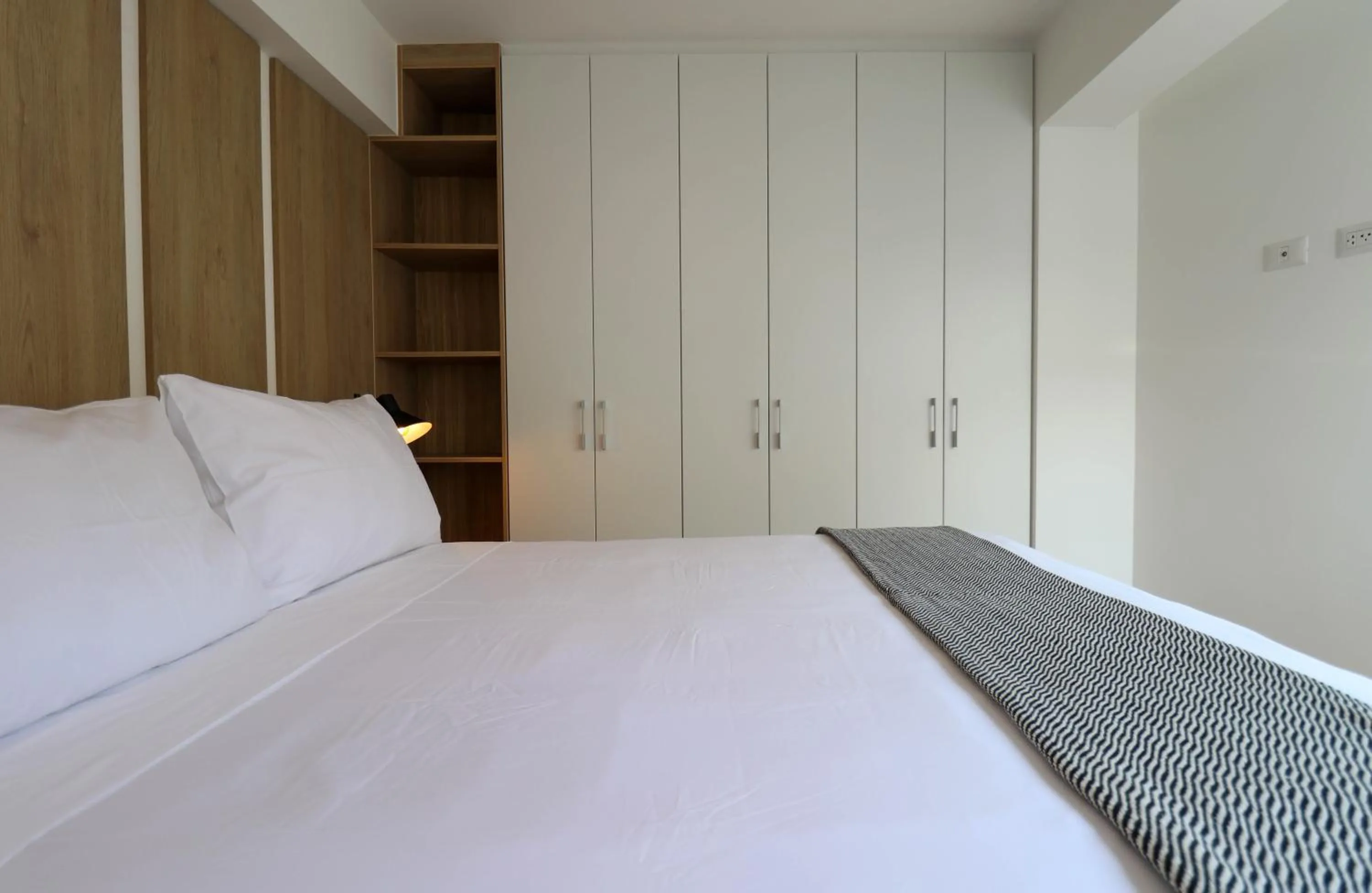 Bedroom, Bed in Gray by Wynwood House