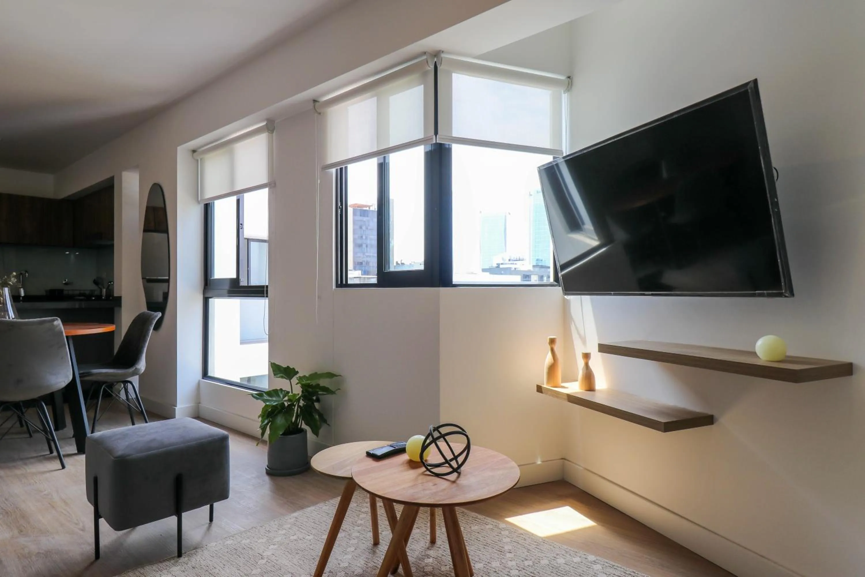 Living room in Gray by Wynwood House