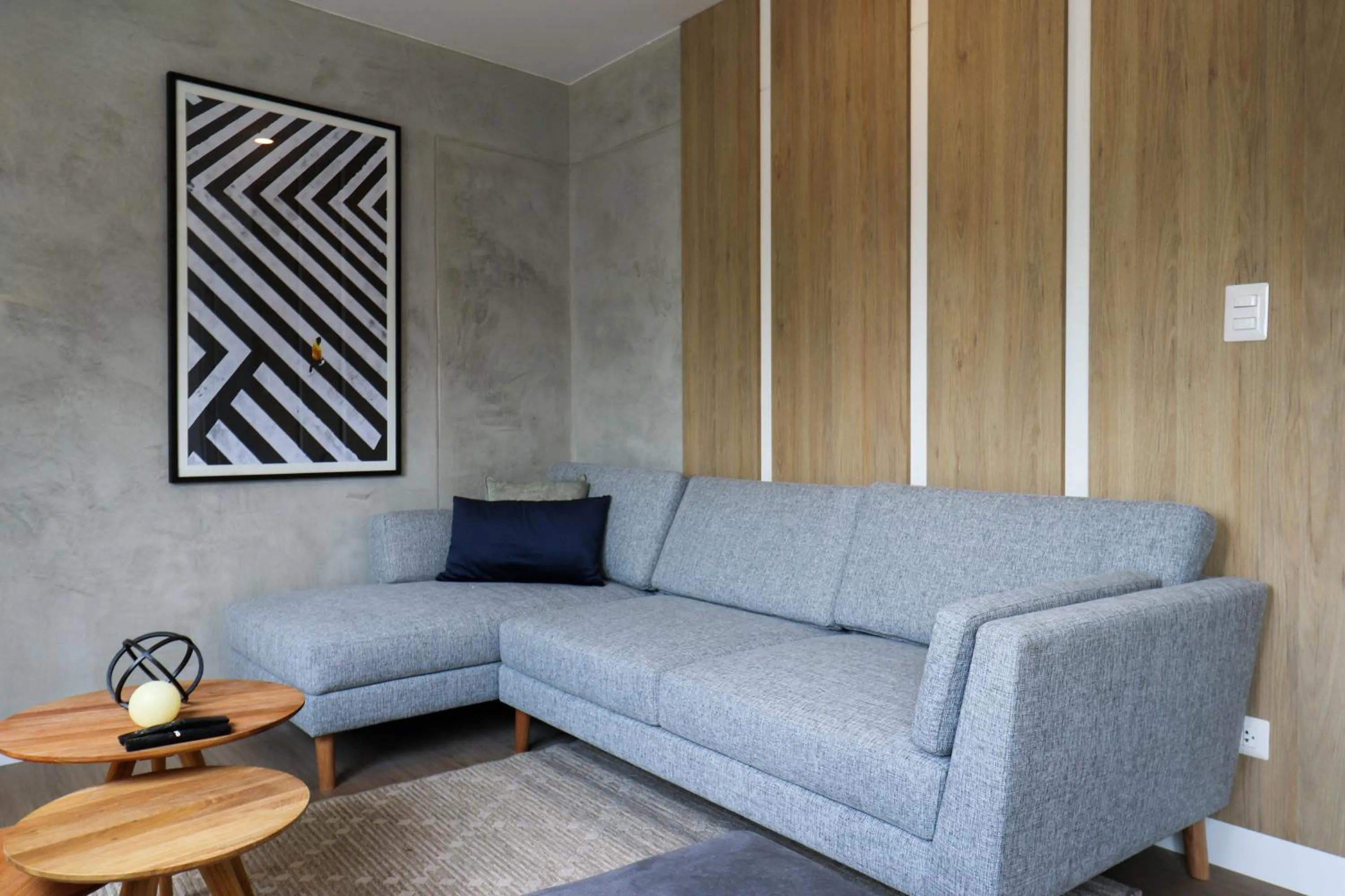 Living room in Gray by Wynwood House