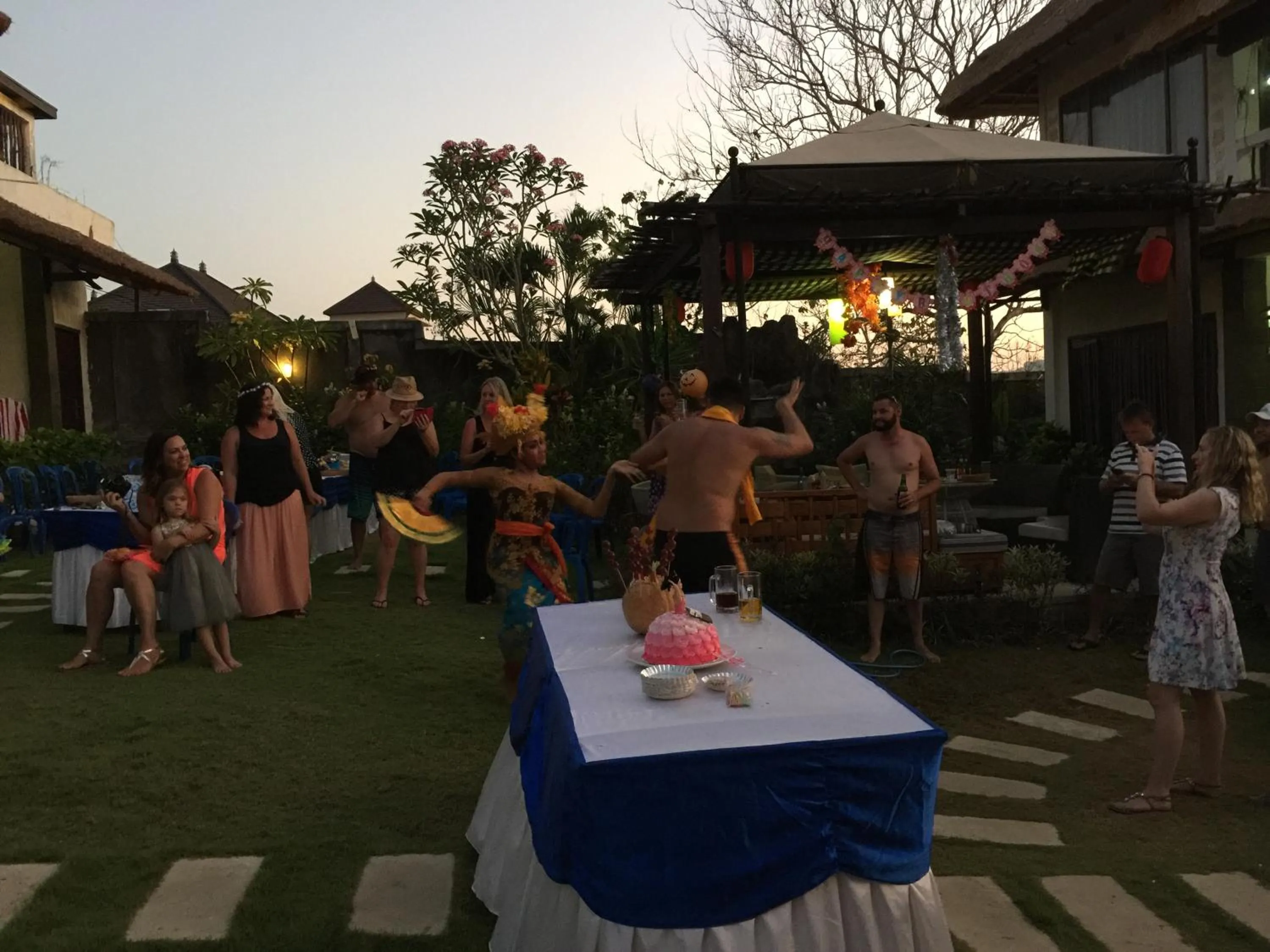 group of guests in Hill Dance Bali American Hotel