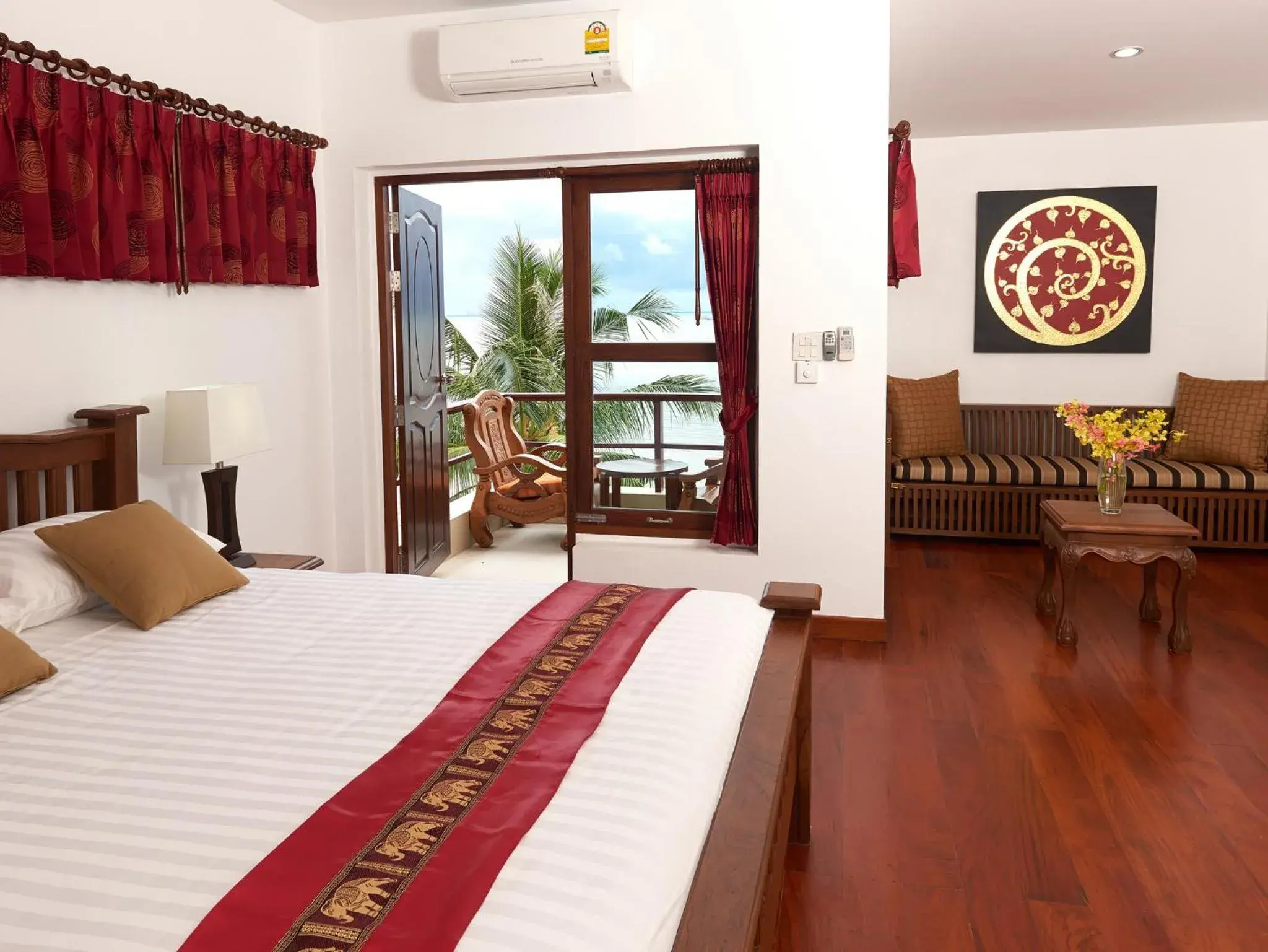 View (from property/room), Bed in Sara Beachfront Boutique Resort View (from property/room), Bed in Sara Beachfront Boutique Resort