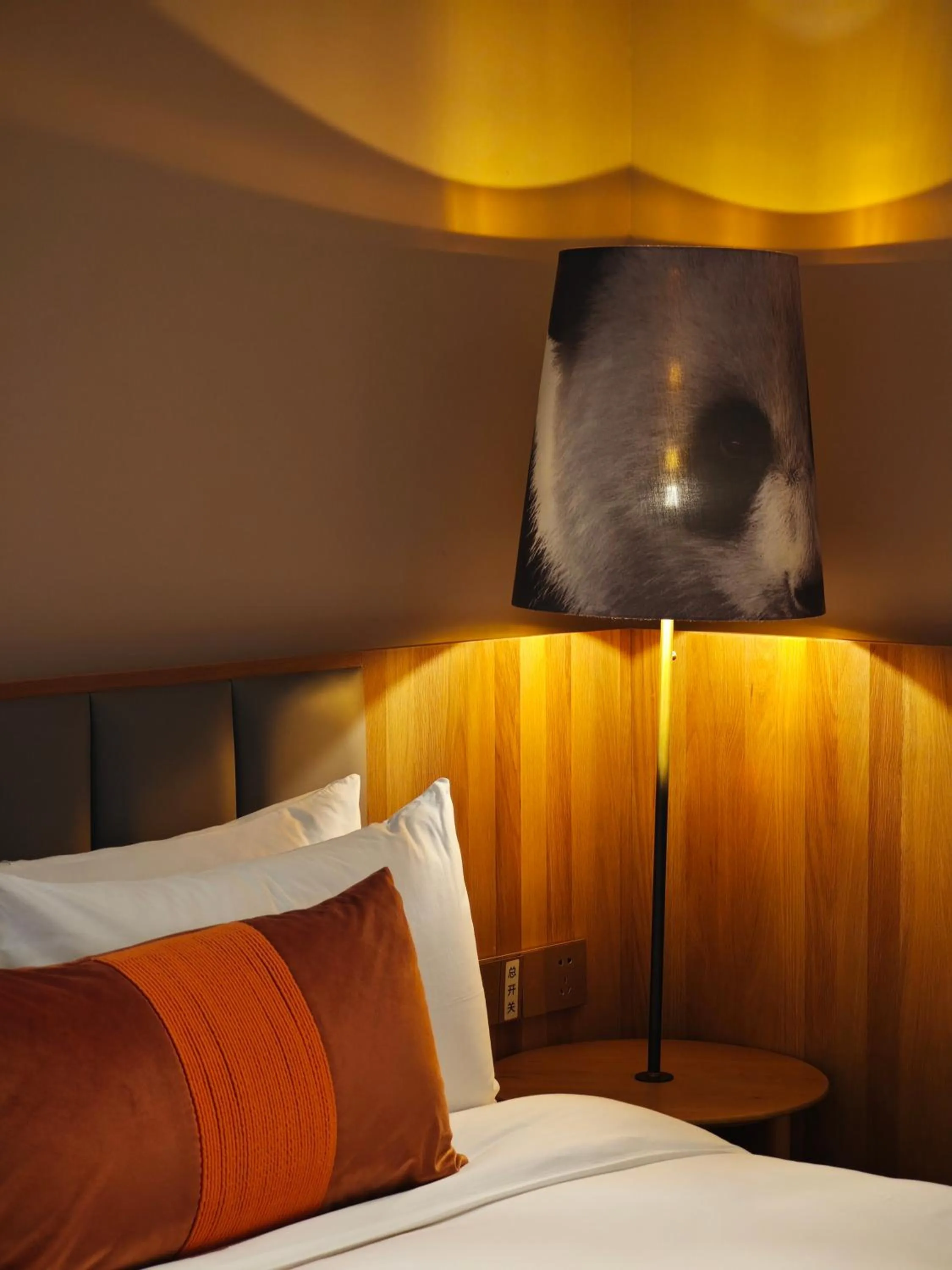 Decorative detail, Bed in Panda Hotel