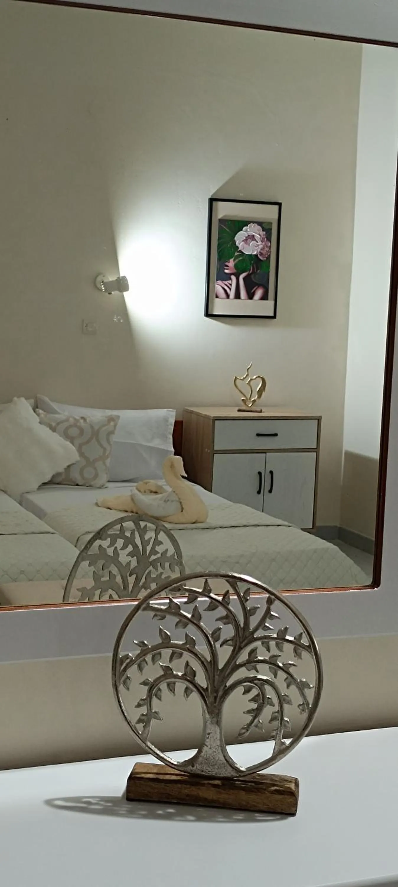 Bed in Pyrgos Hotel Apartments