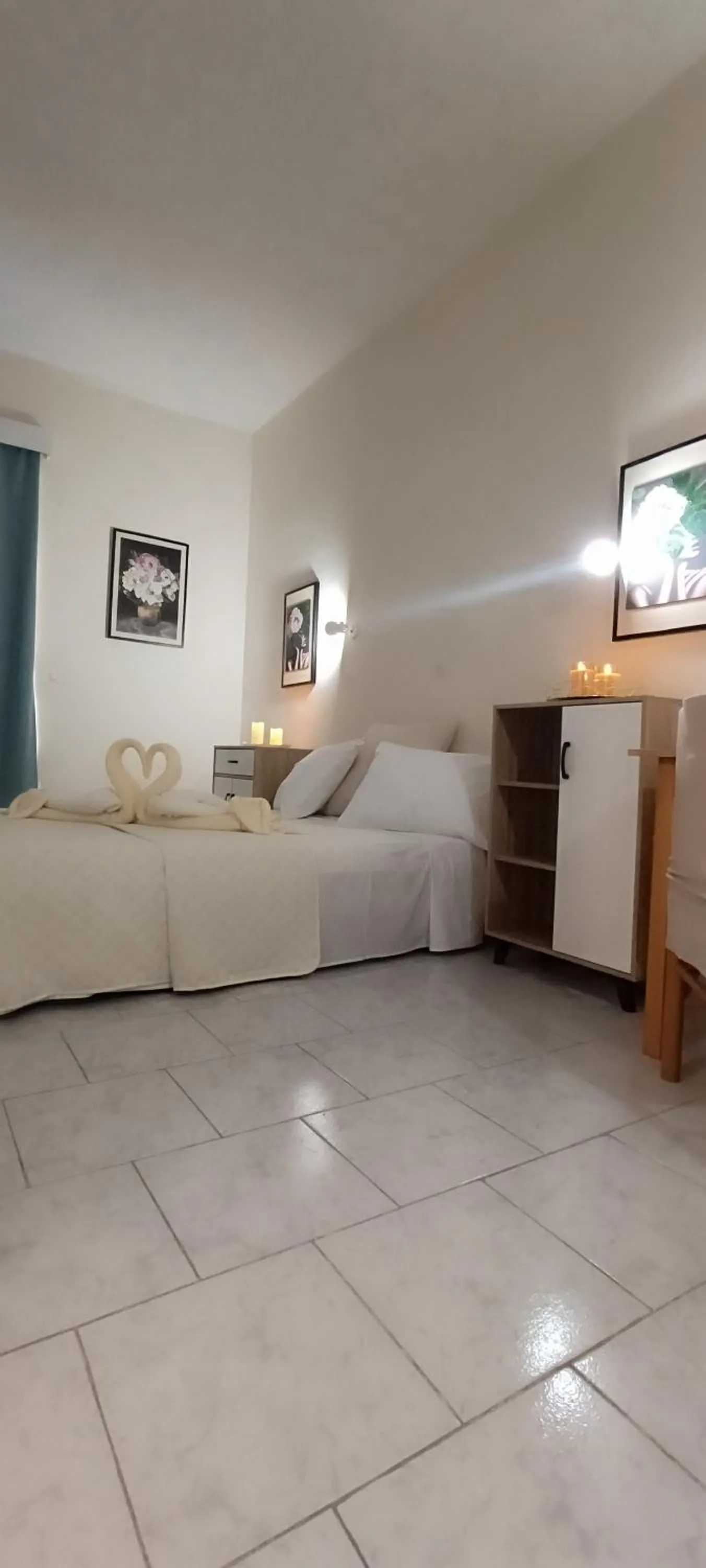 View (from property/room), Bed in Pyrgos Hotel Apartments