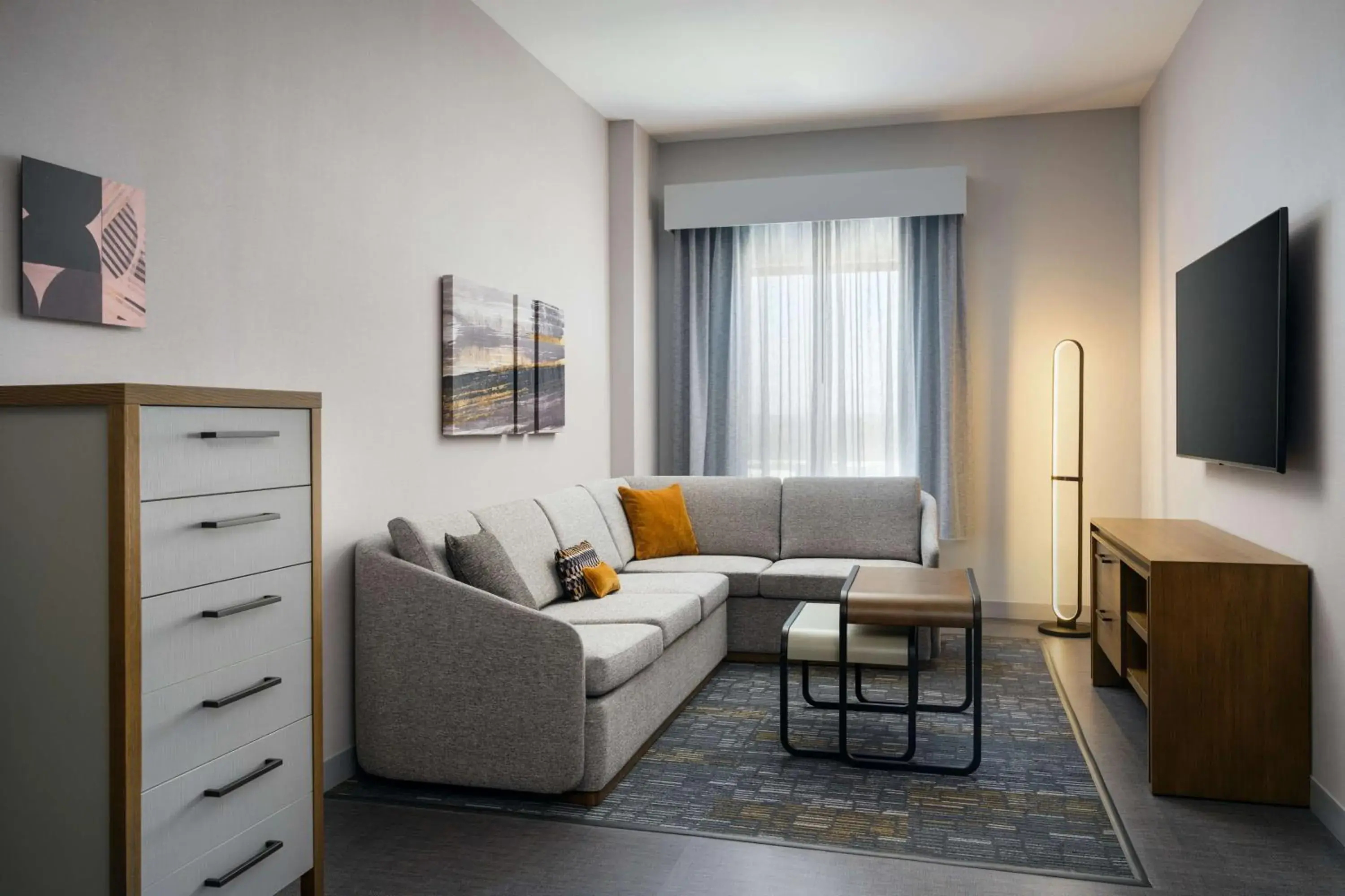 Living room in Homewood Suites By Hilton Raleigh Downtown Living room in Homewood Suites By Hilton Raleigh Downtown