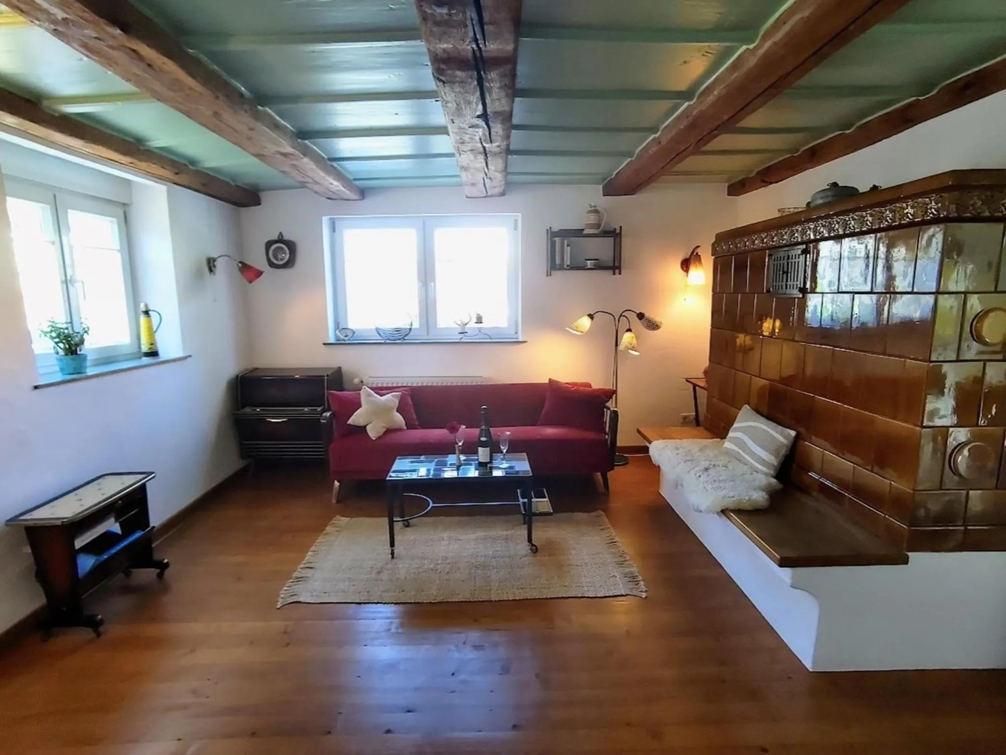 Bed in Ferienwohnung Sorgenfrei