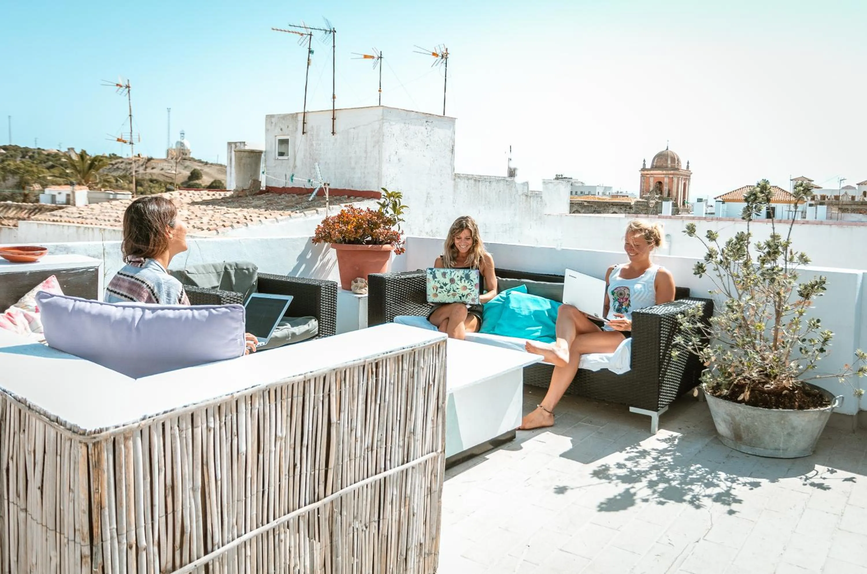 Balcony/Terrace in La Cocotera Boutique Hostel & Coworking