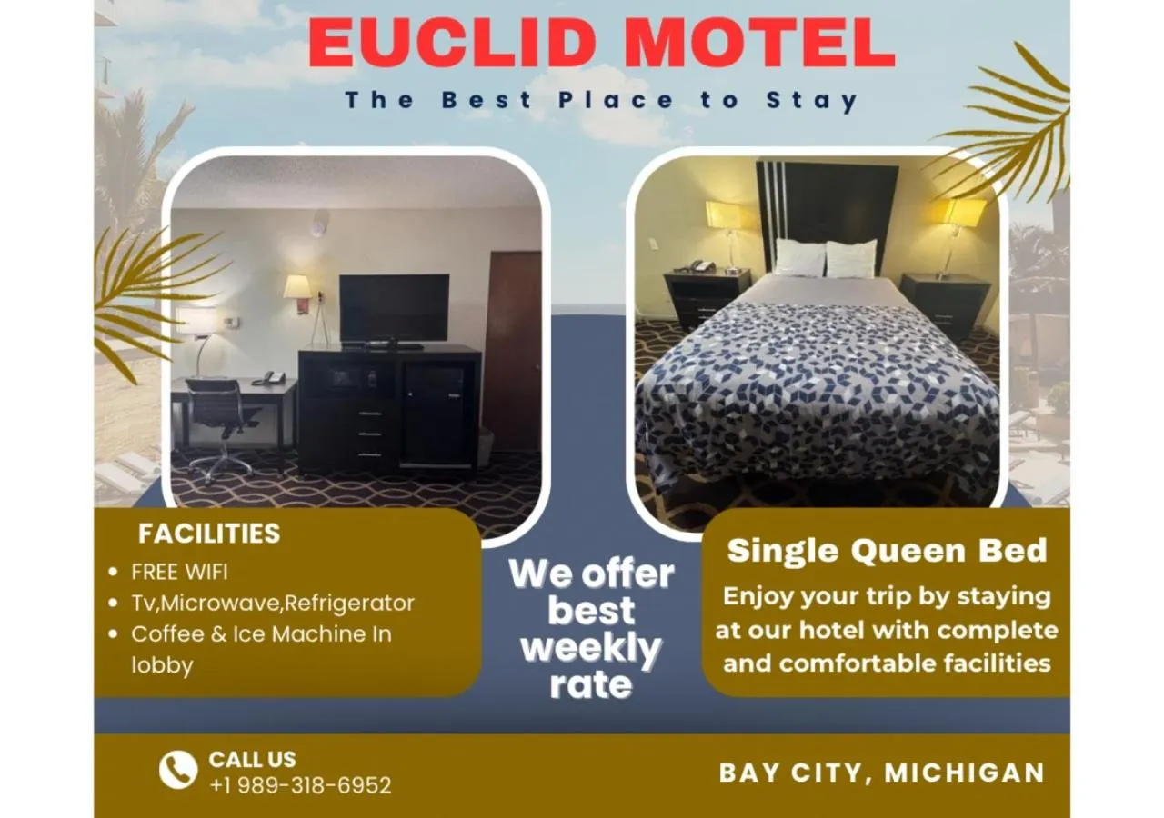 Bedroom, Bed in Euclid Motel