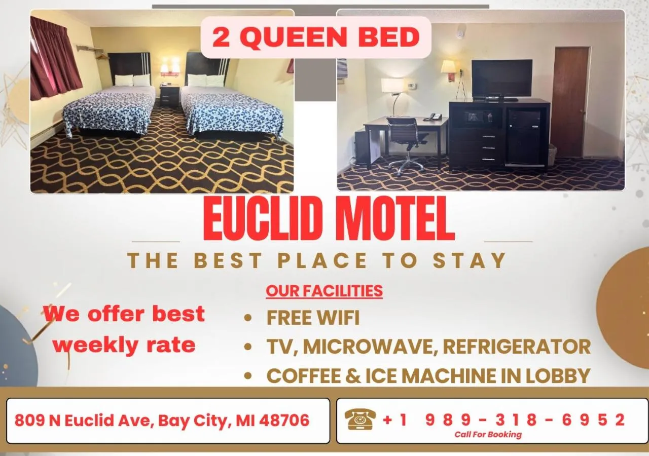 Bedroom, Bed in Euclid Motel