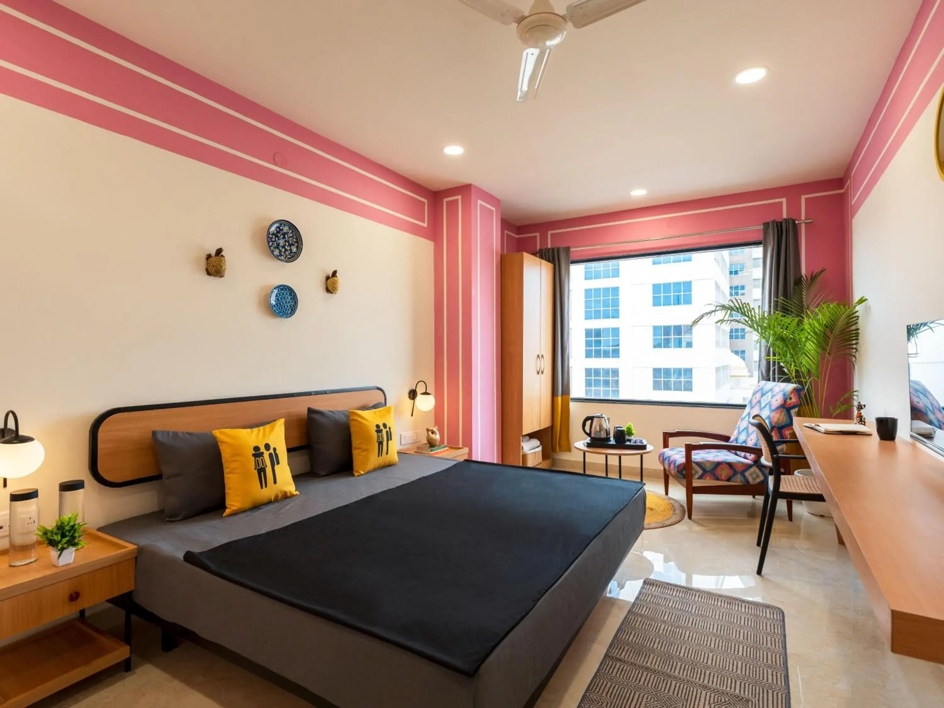 Superior Double Room with Fort View in The Hosteller Jaipur, MI Road Superior Double Room with Fort View in The Hosteller Jaipur, MI Road