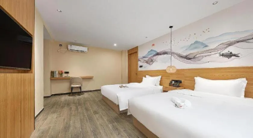 Bed in Meet Garden Hotel Baiyun International Airport