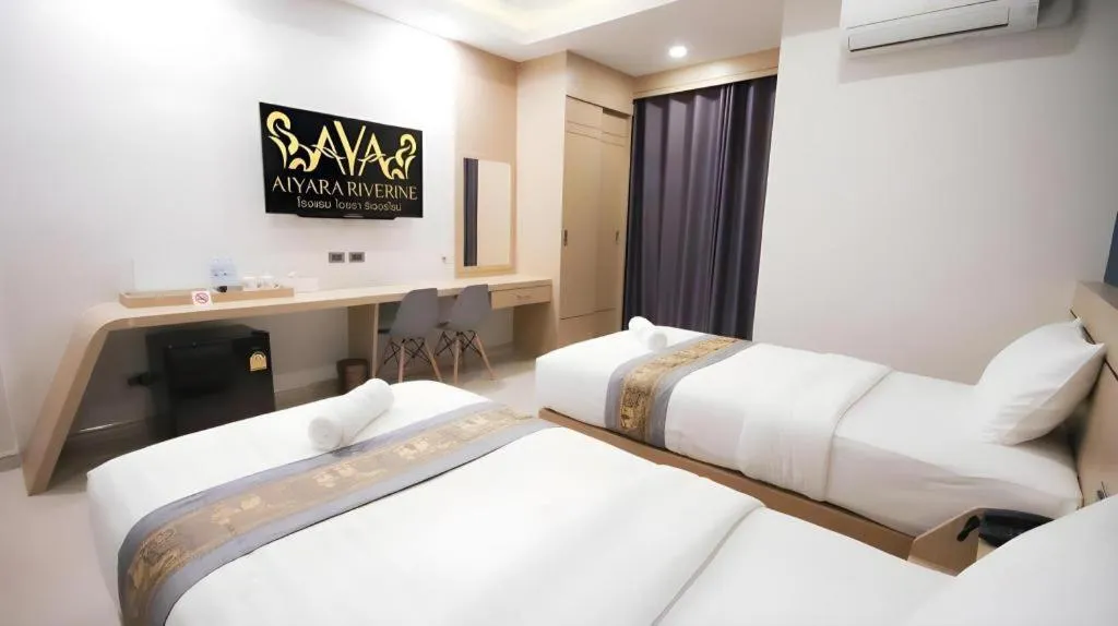 Bed in Aiyara Riverine Hotel, Nakhon Phanom