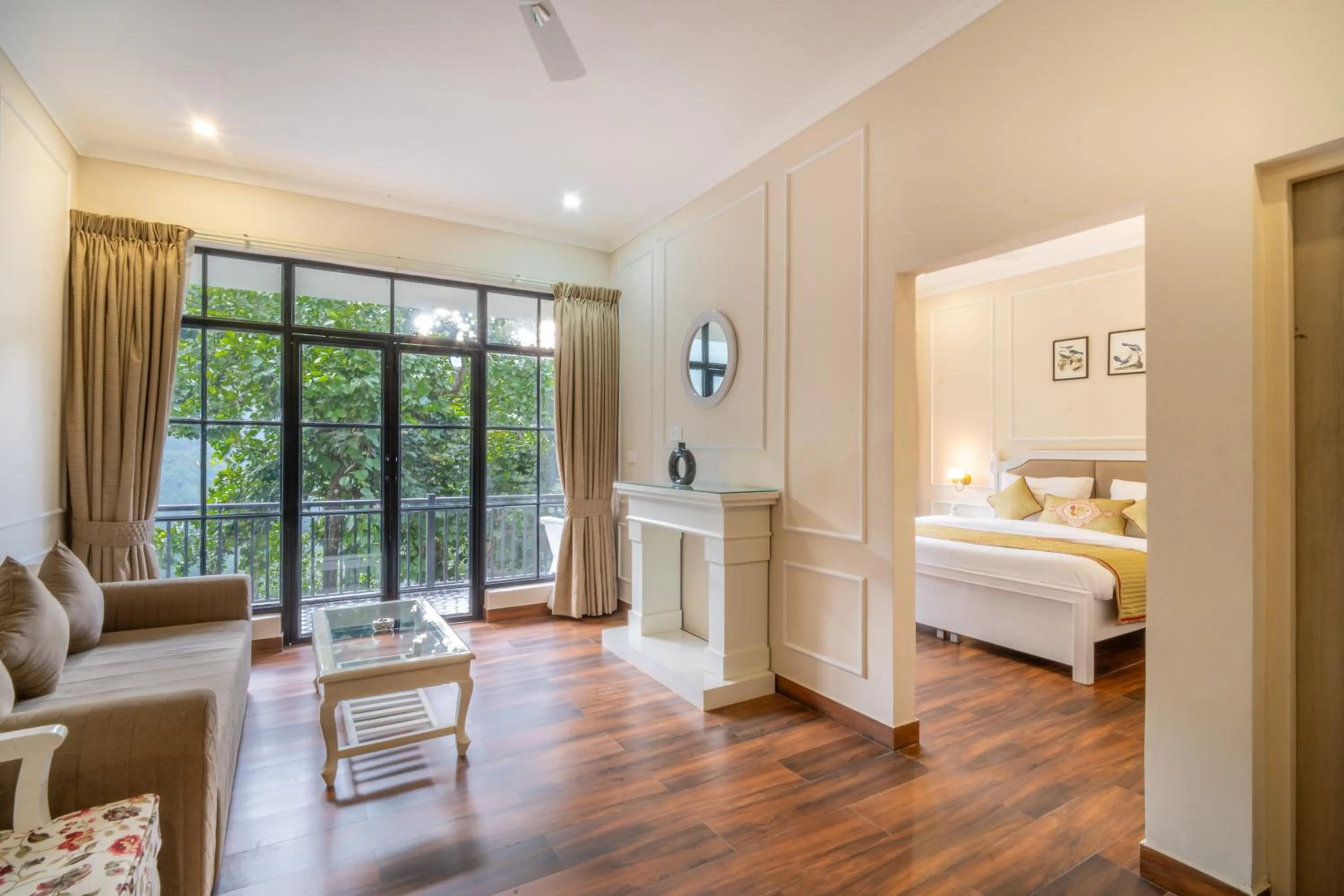Living room, Bed in Marten's Wilderness Retreat