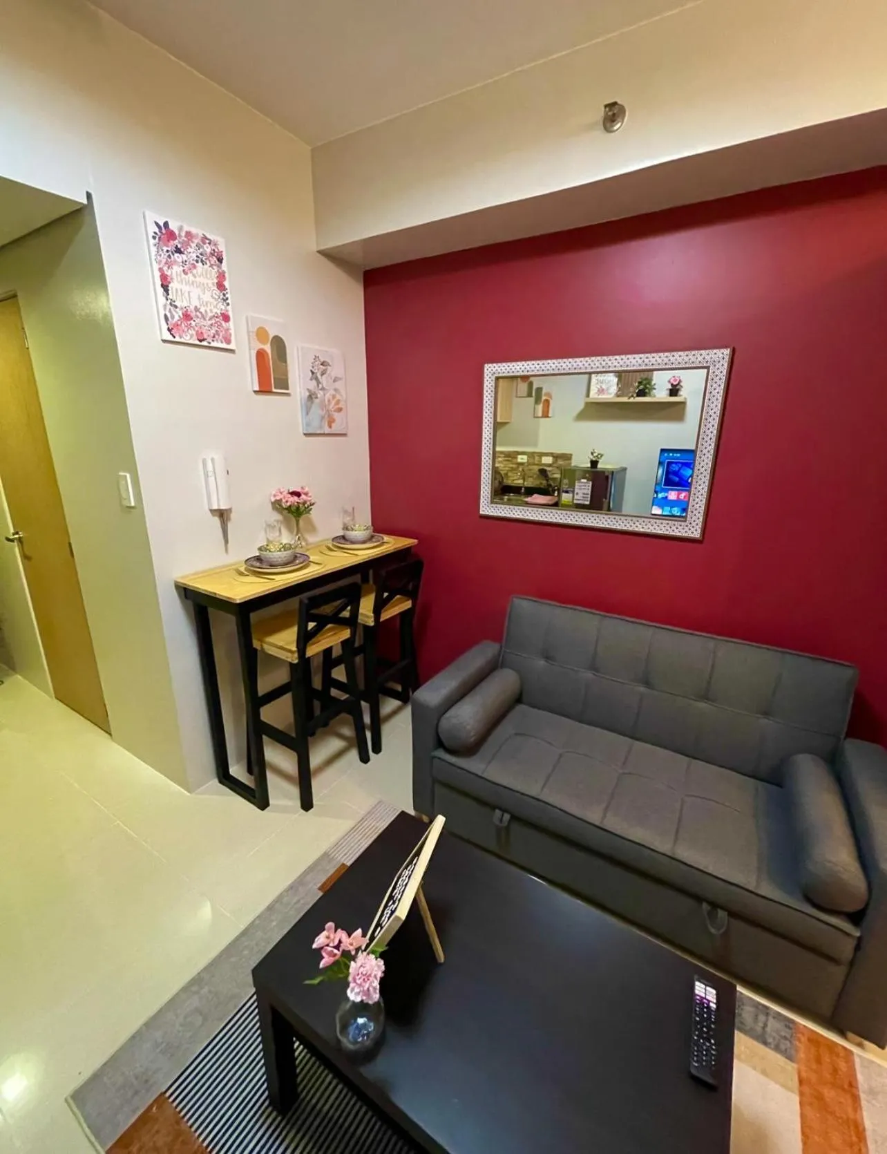Living room in Grass Residences Aesthetic Staycation