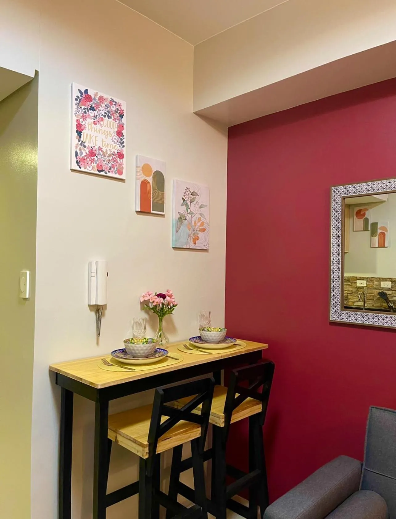Dining area in Grass Residences Aesthetic Staycation
