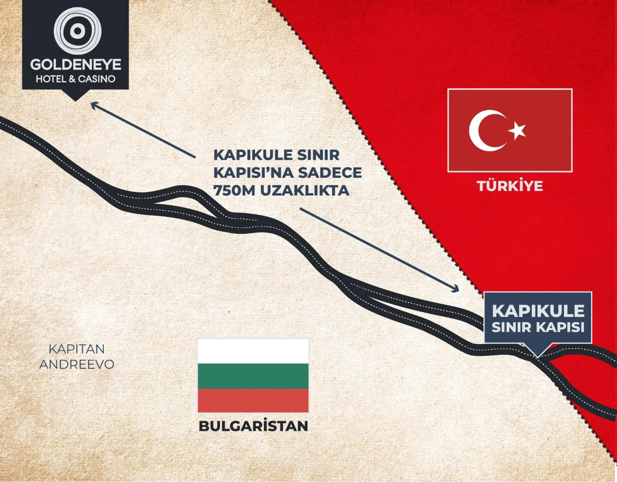 Location in GoldenEye Hotel & Casino