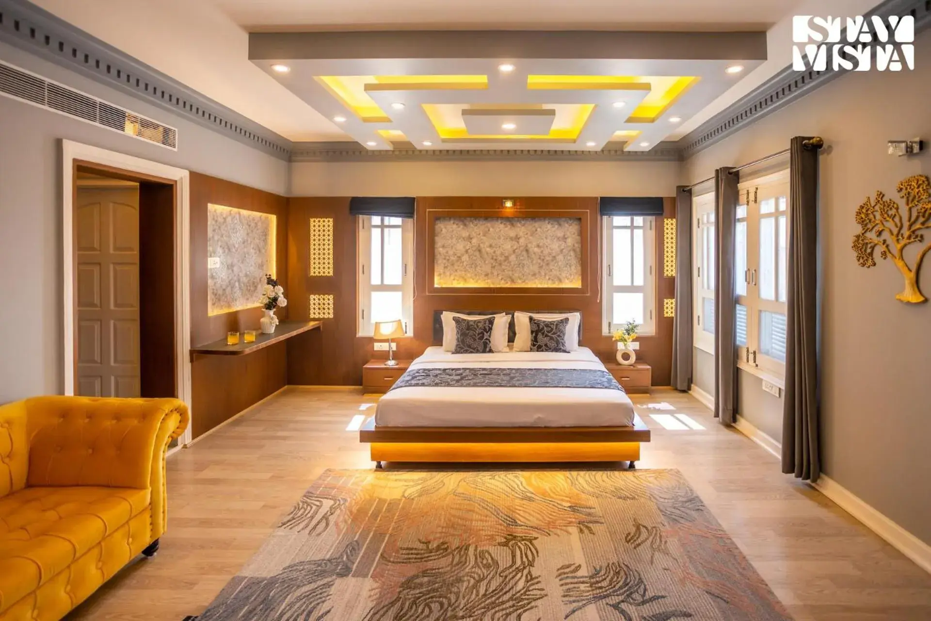 Bedroom, Bed in StayVista at Midsummer Moon - Mountain View with Courtyard Bedroom, Bed in StayVista at Midsummer Moon - Mountain View with Courtyard