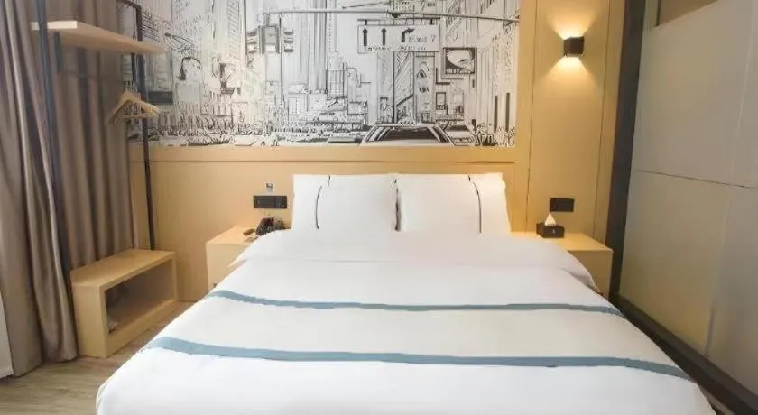 Bed in City Comfort Inn Jiujiang Gongqing Science and Technology College High-speed Railway Station