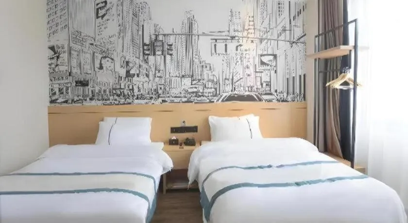 Bed in City Comfort Inn Jiujiang Gongqing Science and Technology College High-speed Railway Station