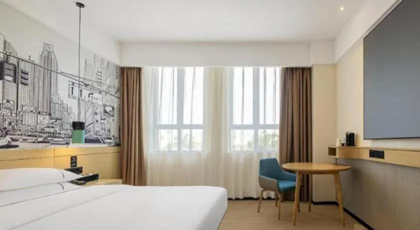 Bed in City Comfort Inn Jiujiang Gongqing Science and Technology College High-speed Railway Station