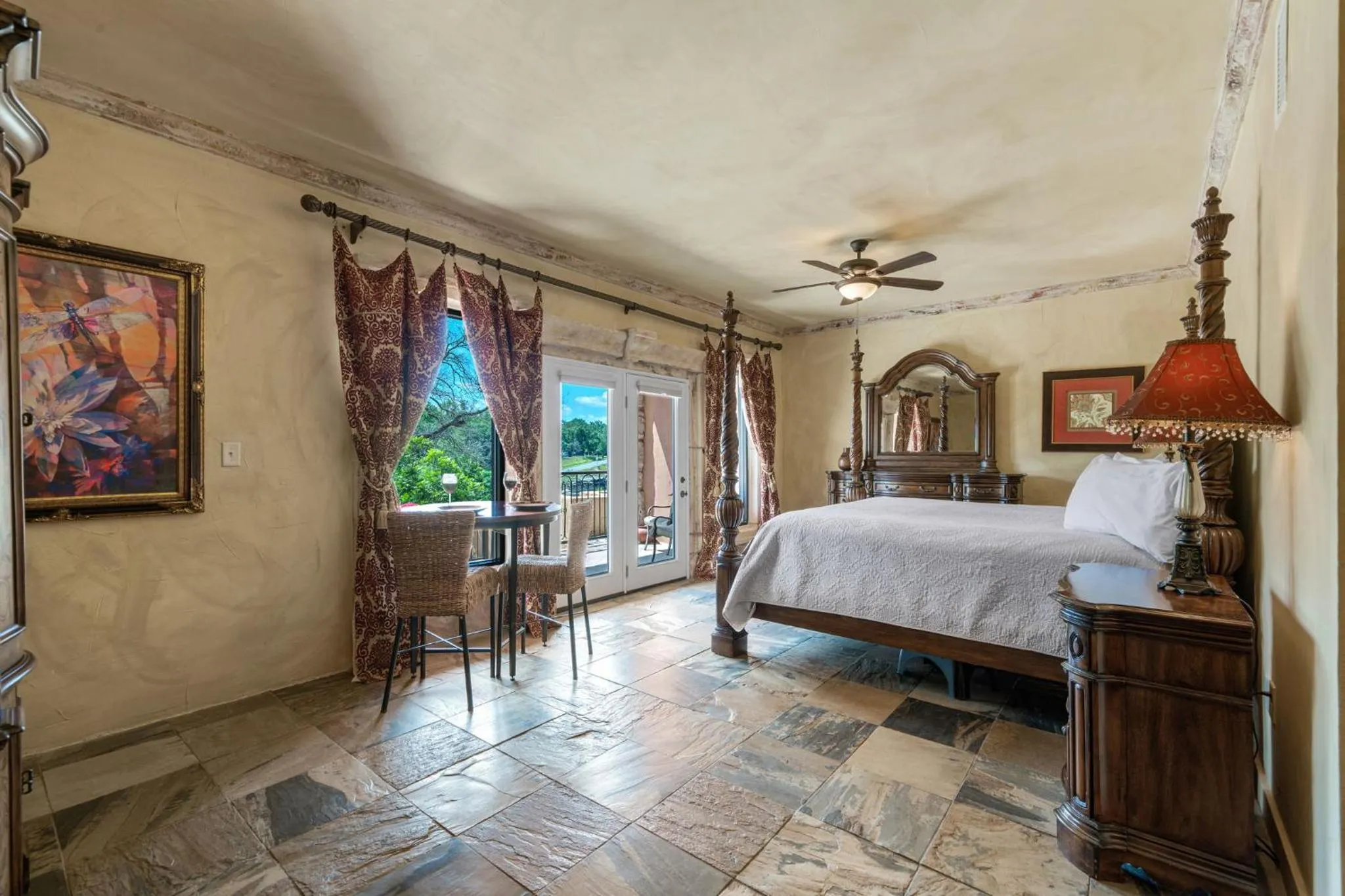 View (from property/room), Bed in Blanco Riverside Cottages