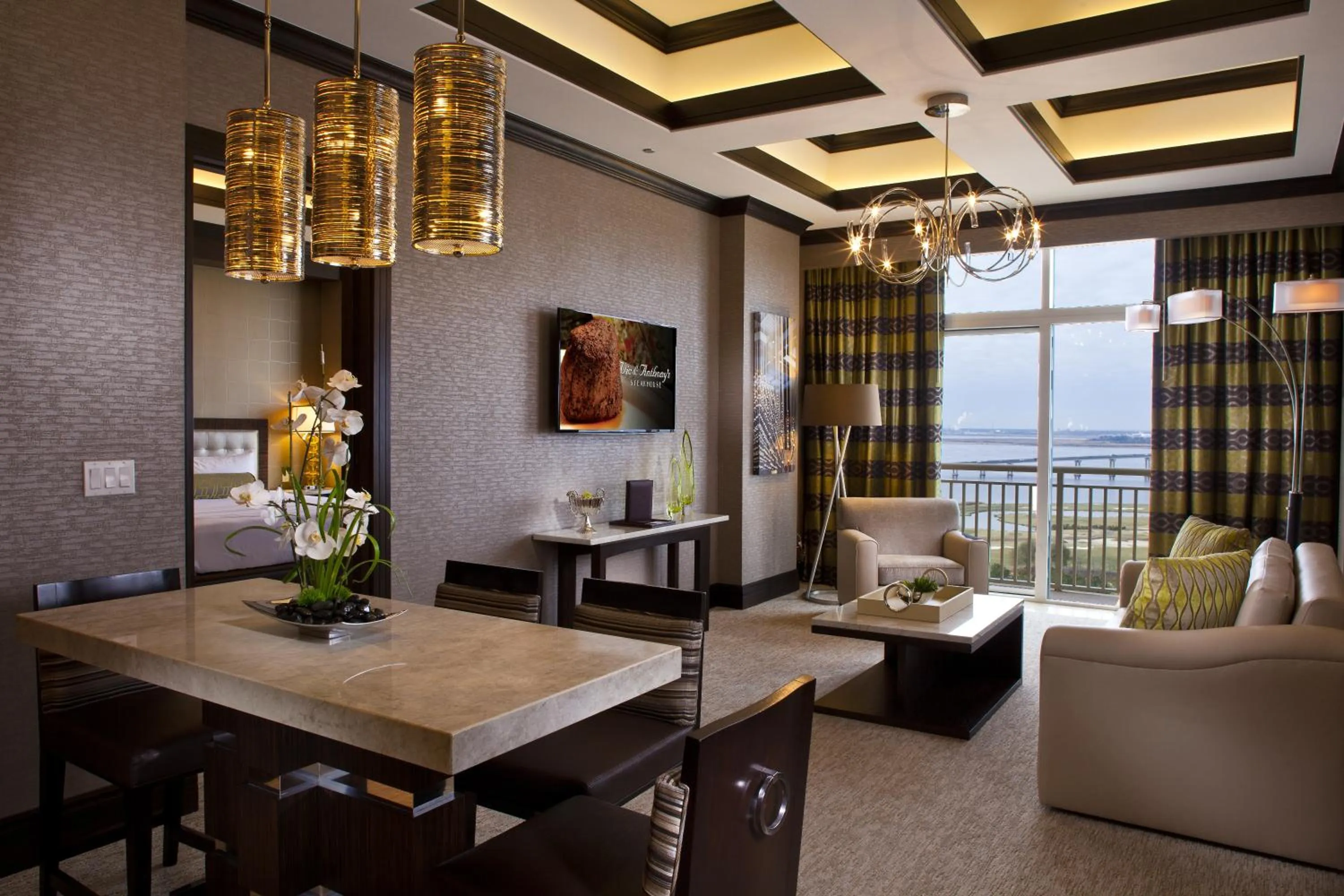 Living room in Golden Nugget Lake Charles