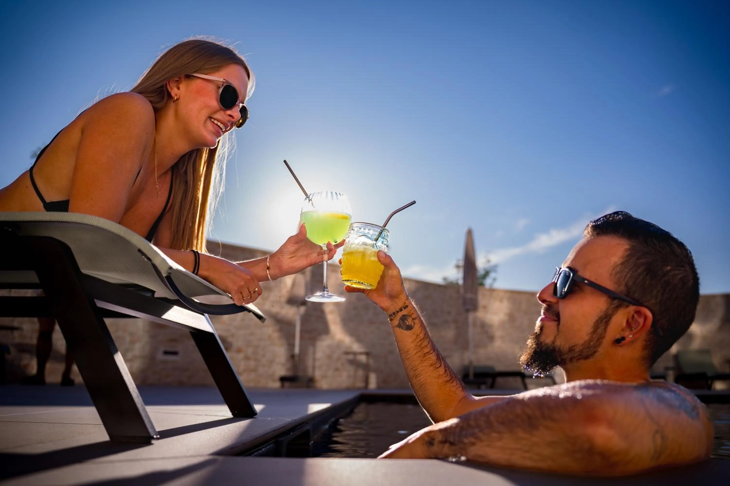 Swimming pool in Bô Hôtels Ambronay