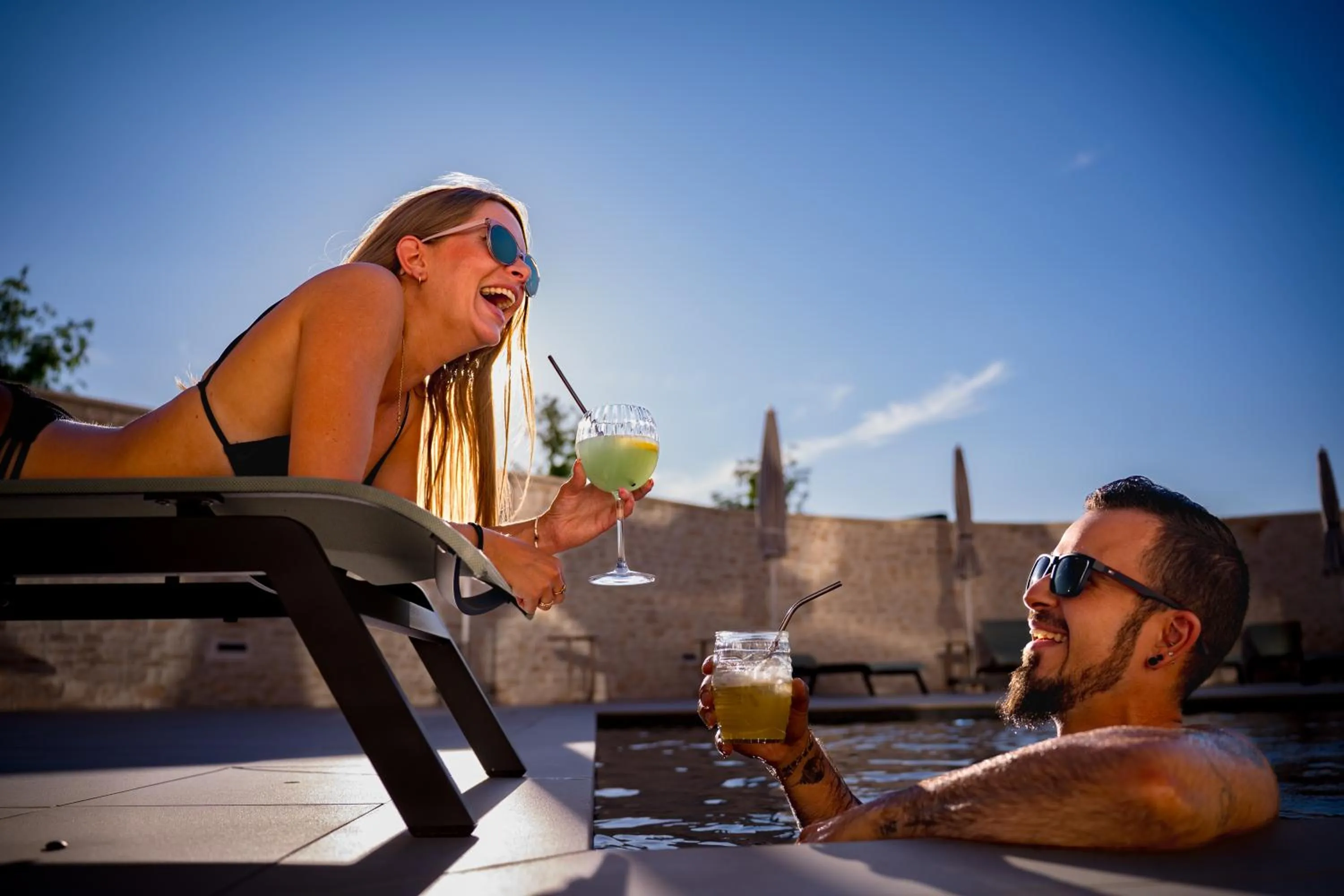 Swimming pool in Bô Hôtels Ambronay