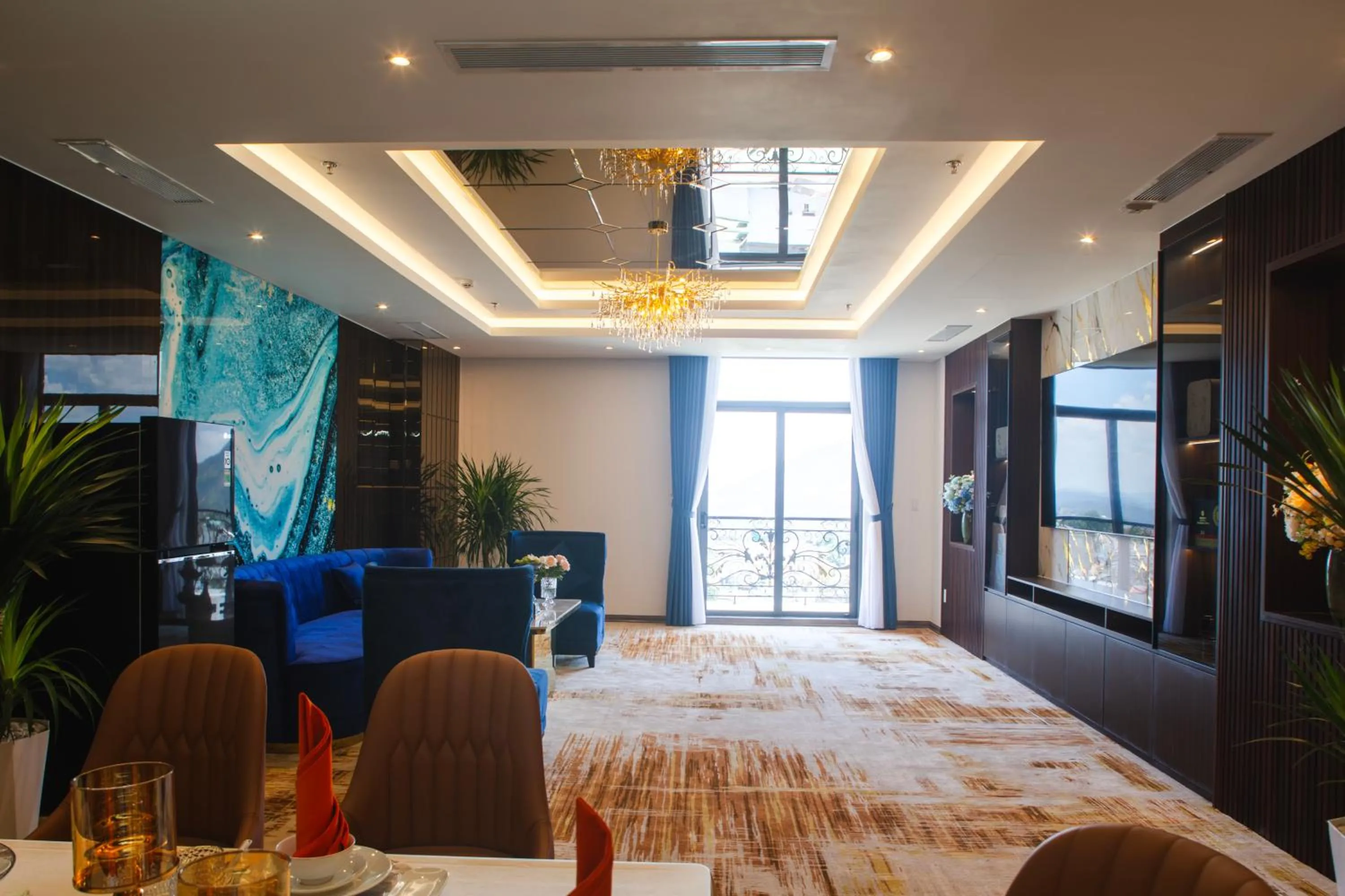 Living room in SANDALS AQUILA HOTEL