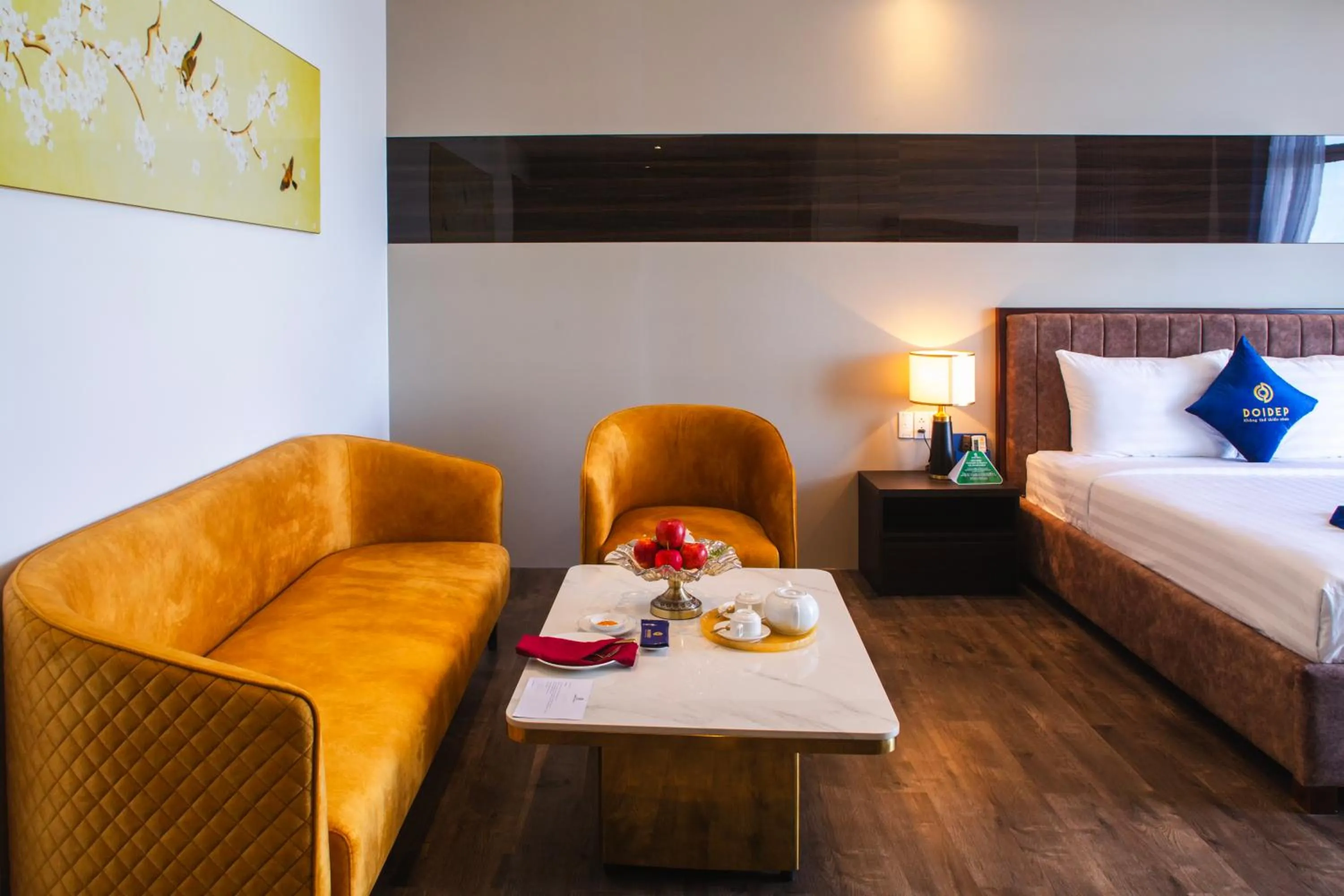 Seating area, Bed in SANDALS AQUILA HOTEL